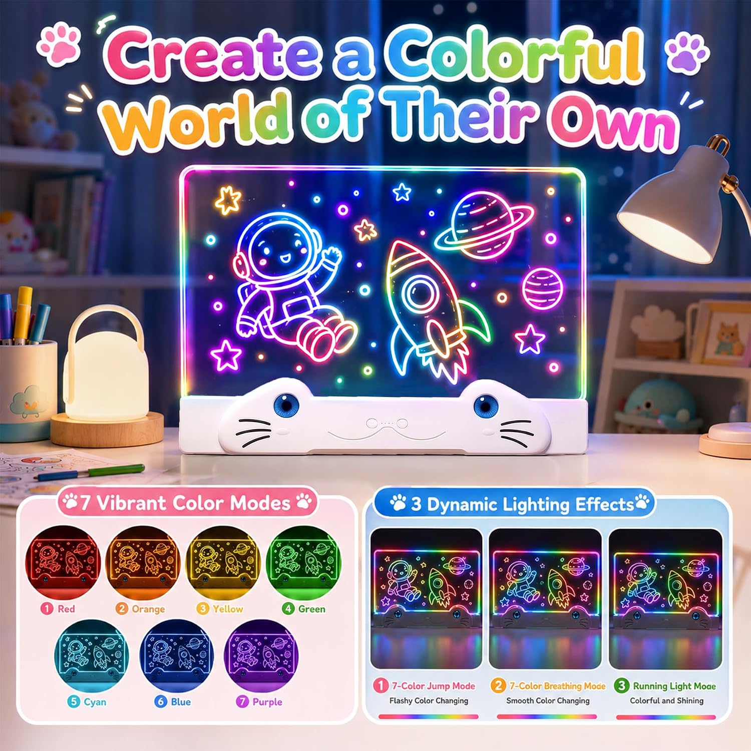 Detalle de LED Drawing Board for Kids, 16-Inch