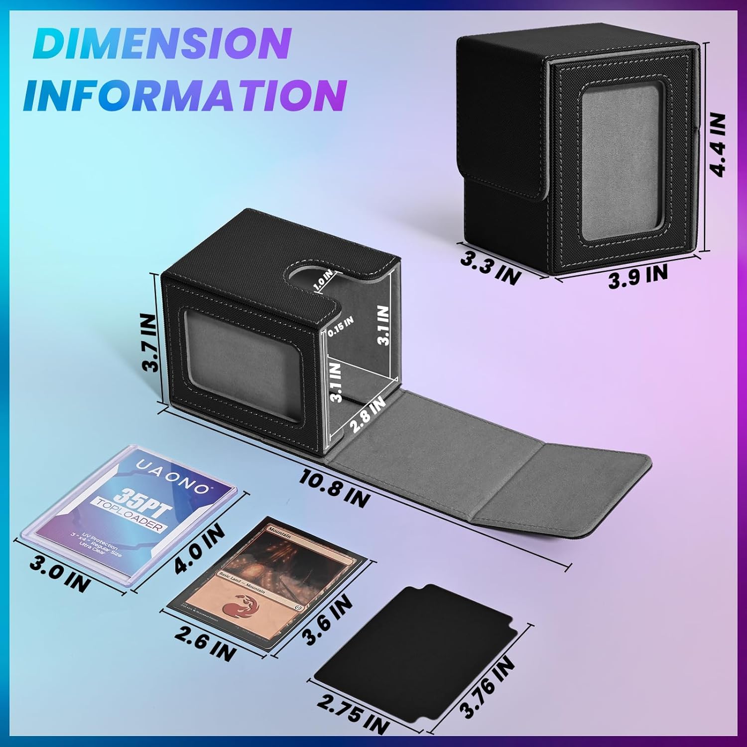 Thumbnail 3 de UAONO Magic Deck Box MTG Commander-Display 100+ Karten 2 Trennwände ⌚