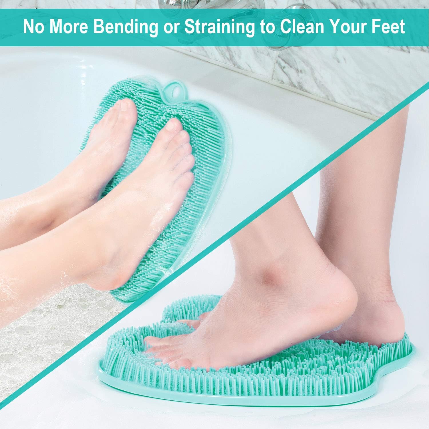 Detalle 2 de BESKAR FS-900 Shower Foot Scrubber Mat with Bristles and Suction Cups