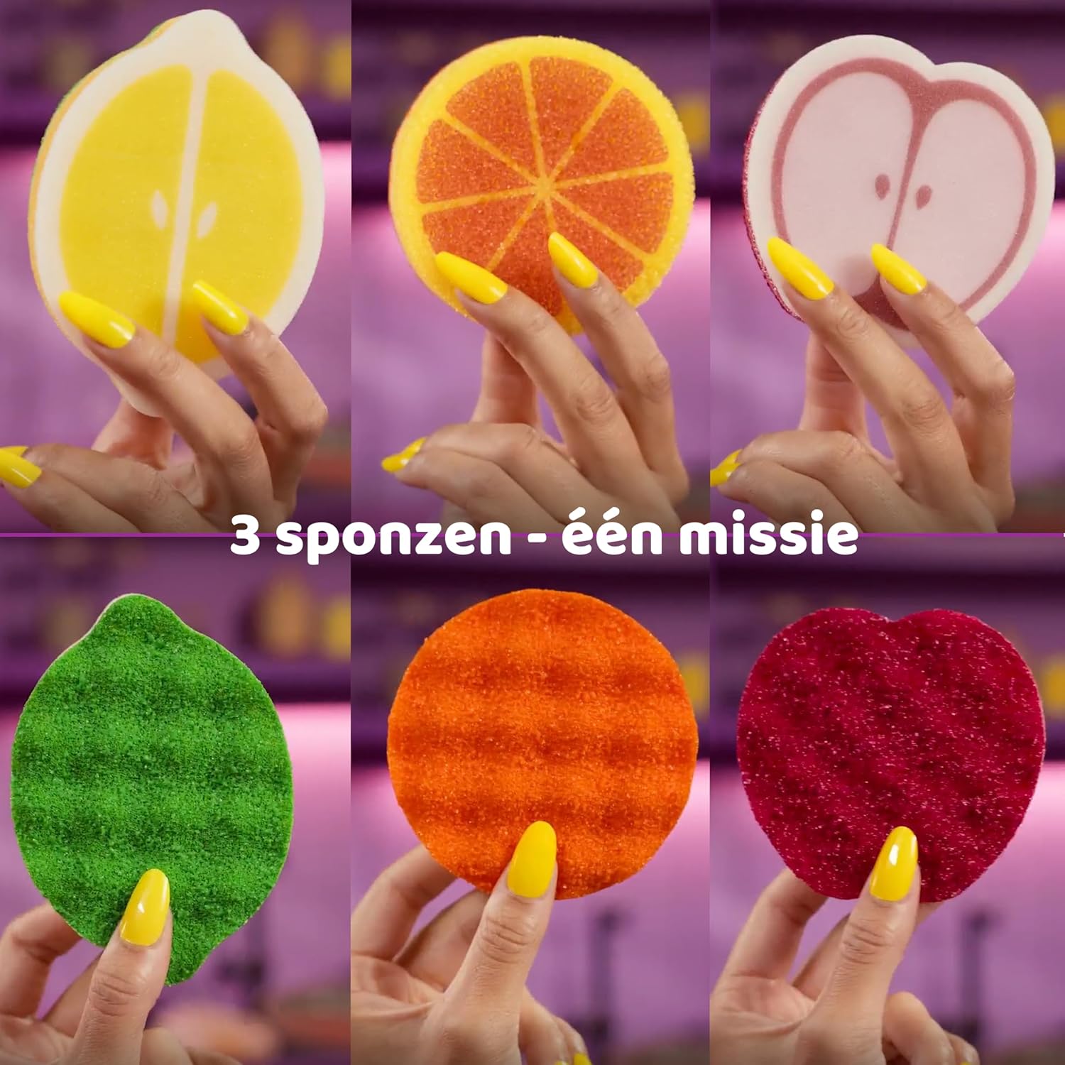 Thumbnail 1 de Vileda PUNCH schoonmaaksponsenset van 4 voor flexibel en intensief schoonmaken