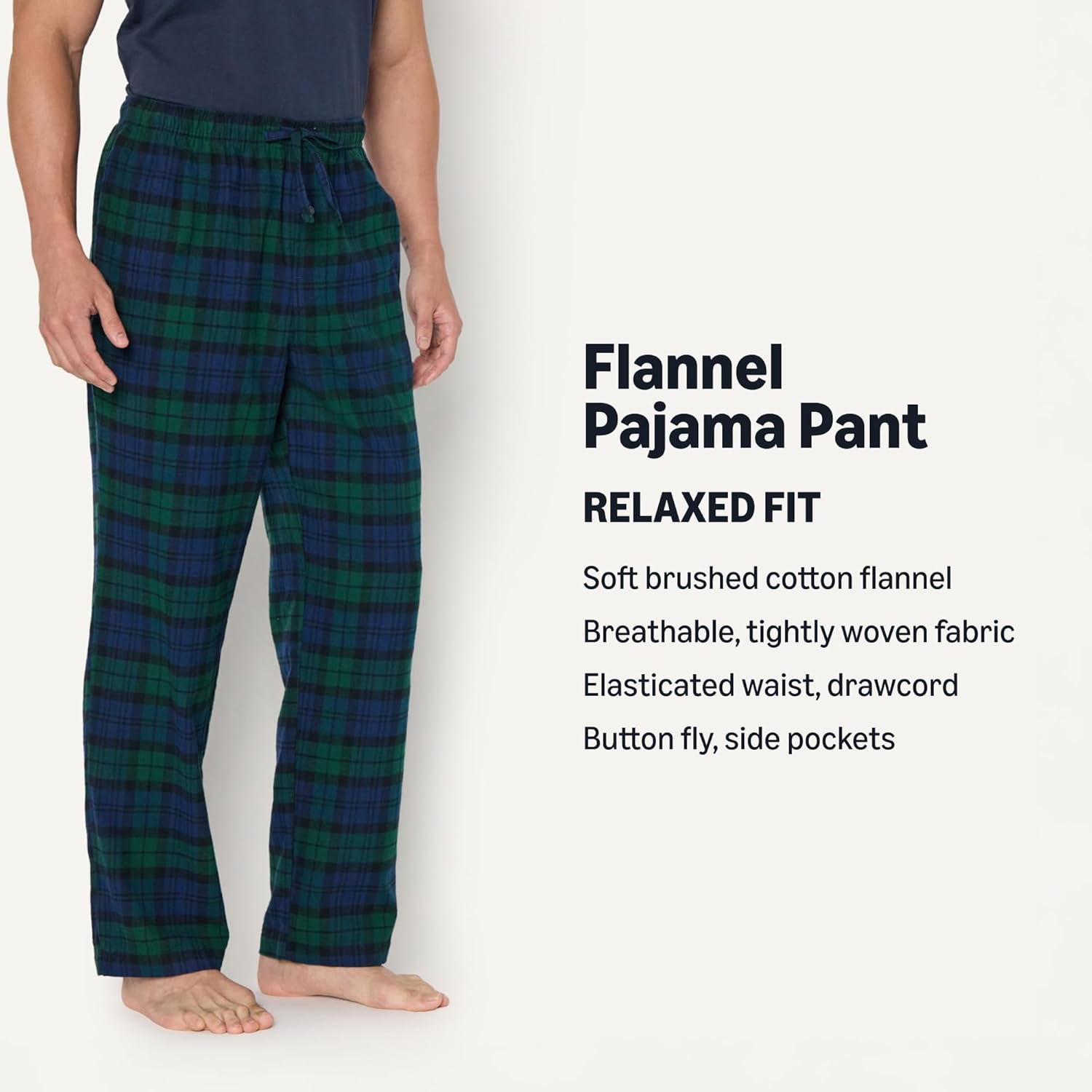 Thumbnail 1 de Amazon Essentials Men’s Breathable Flannel Pyjama Trousers (Big & Tall) in Relaxed Fit