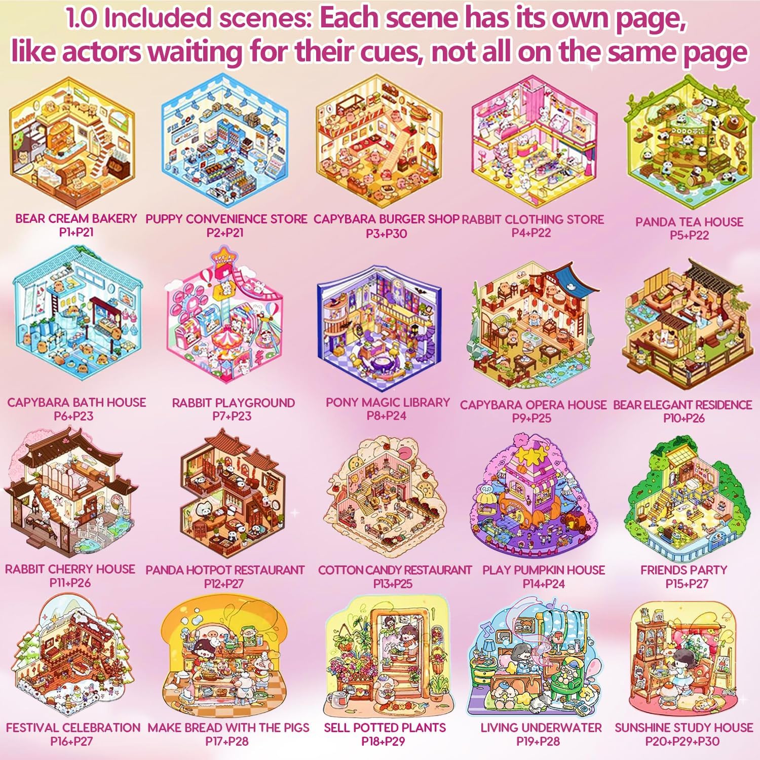 Detalle 2 de 40 Sets DIY 3D House Sticker Scene Kit