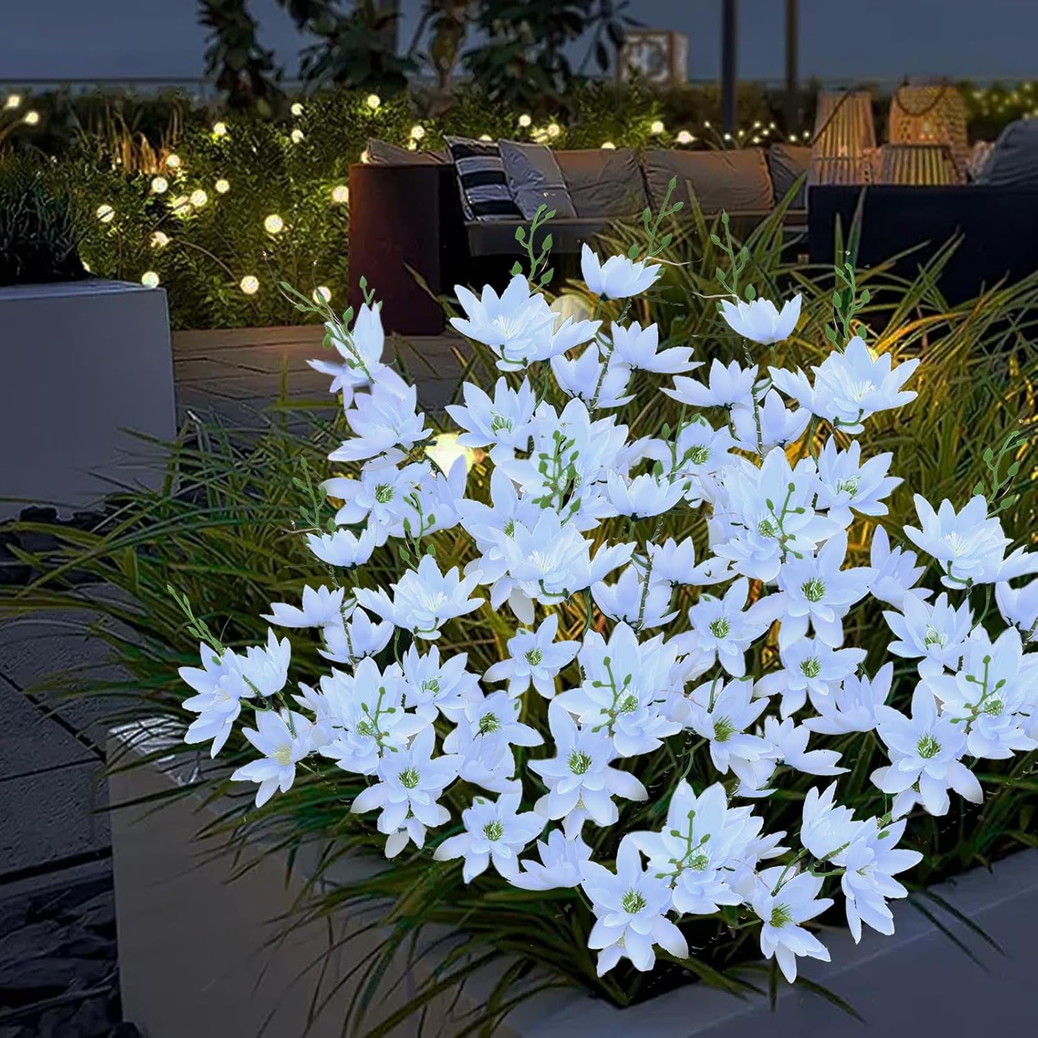 Detalle de Oreunik Solar Flower Lights 2 Pack 40 Flowers