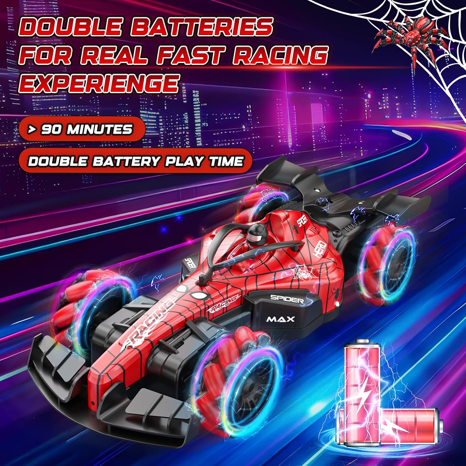 Detalle de Spider 1:16 Remote Control Car with 360° spin and spray