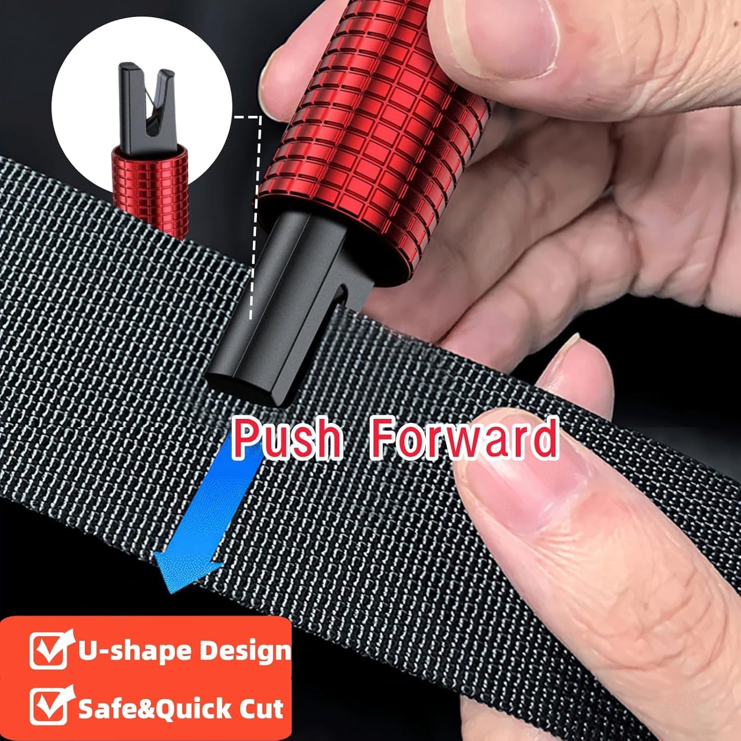 Thumbnail 4 de 3 Pcs 2-in-1 Tungsten Steel Emergency Car Hammer – Quick Window Breaker & Seat Belt Cutter