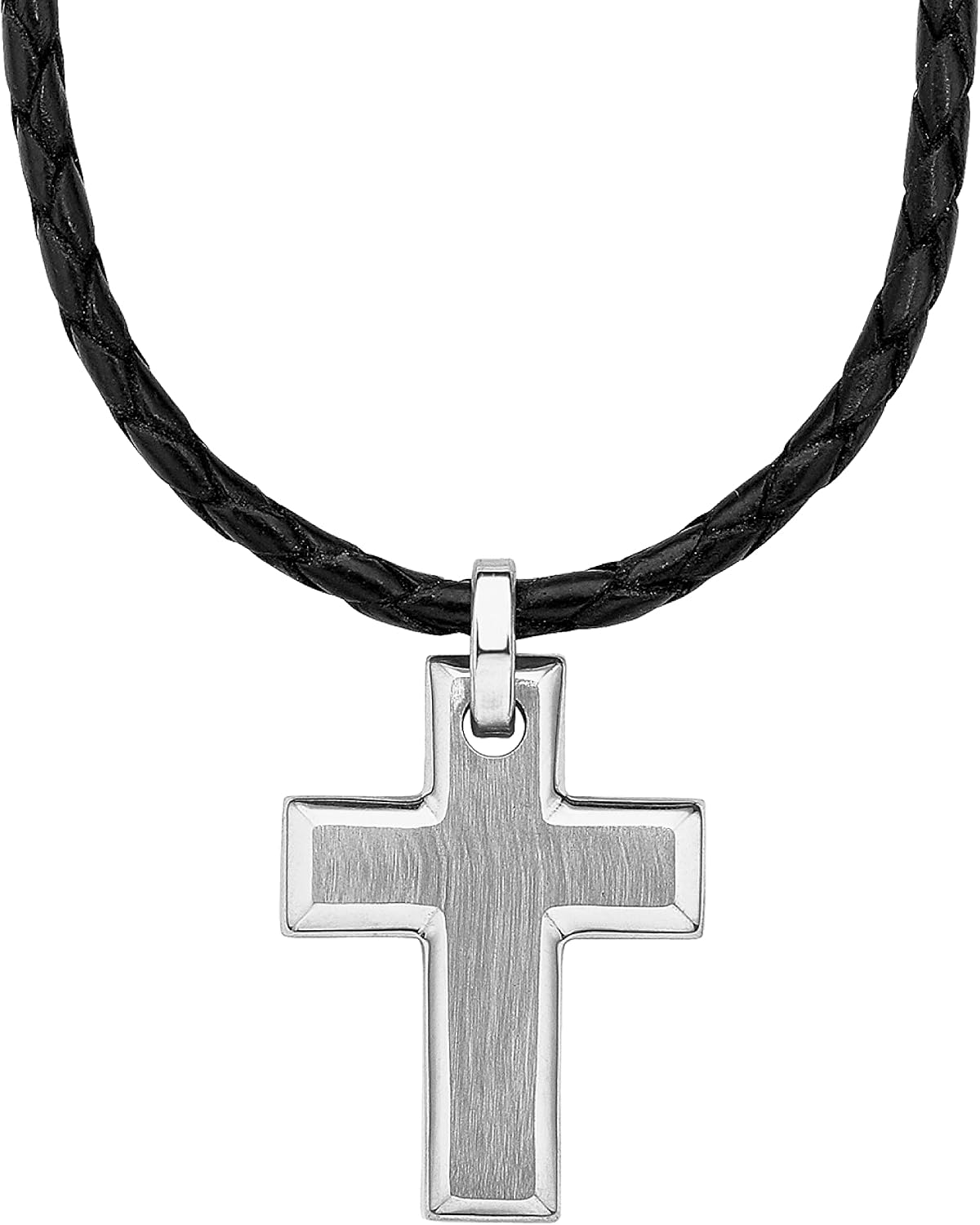 Detalle de s.Oliver Herren Halskette mit Kreuz, 47–50 cm