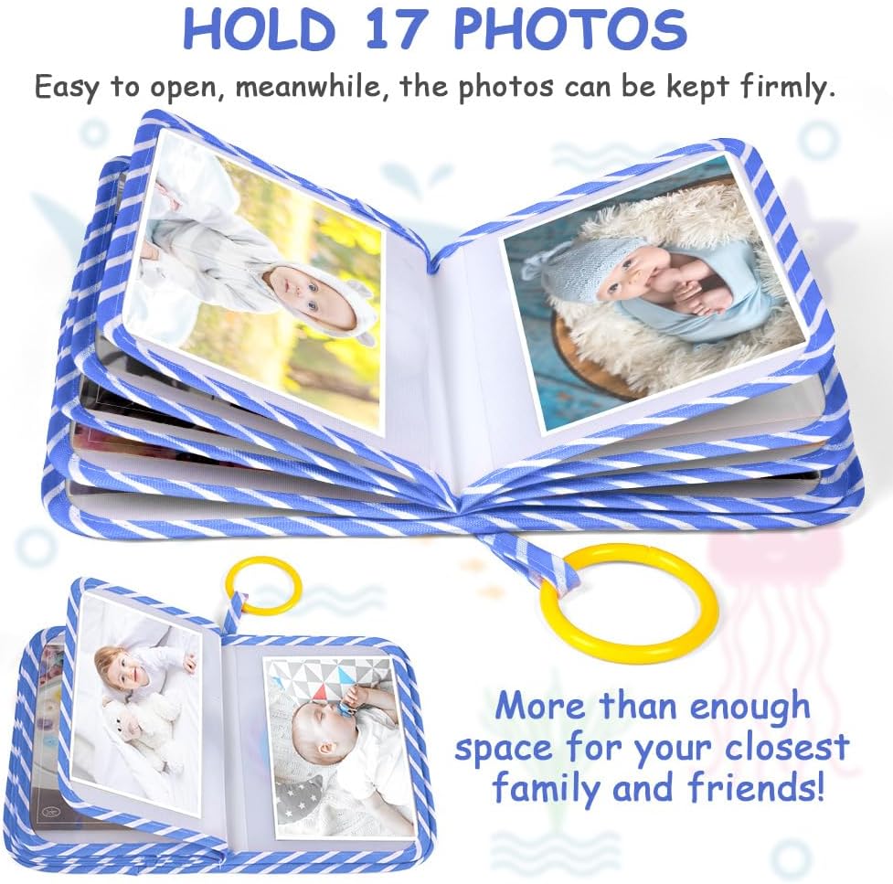 Thumbnail 5 de Aolso Album Nascita per Bambini e Neonati — Libro Fotografico in Tessuto Morbido, 17 Foto-Animali Marini