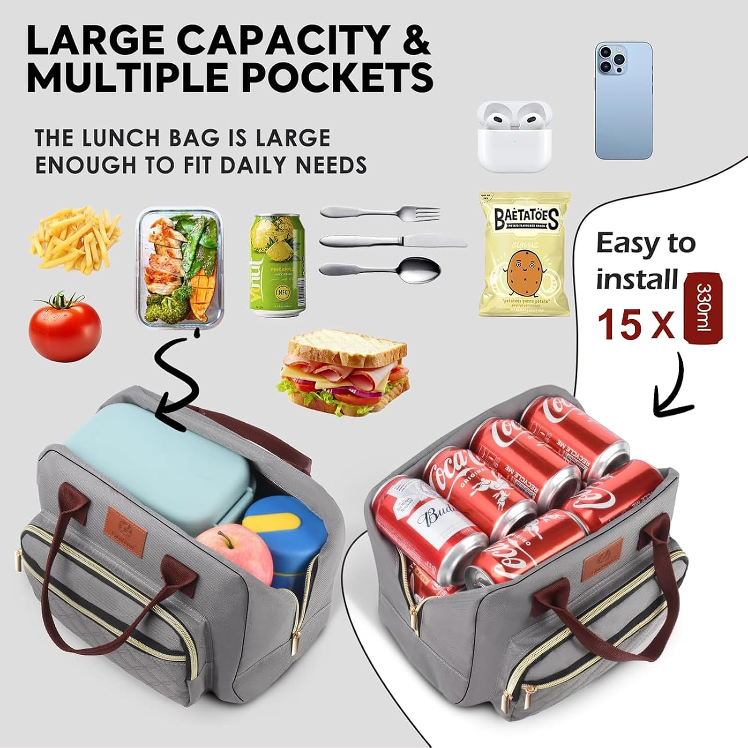 Thumbnail 3 de Genteen Insulated Lunch Bag, Gray
