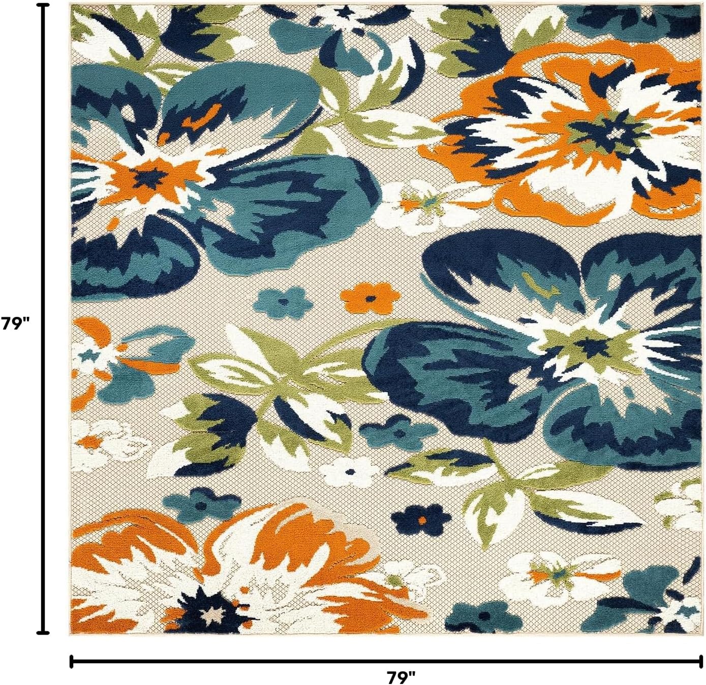 Detalle de Rugshop Floral Patio Rug, 6'6" x 6'6