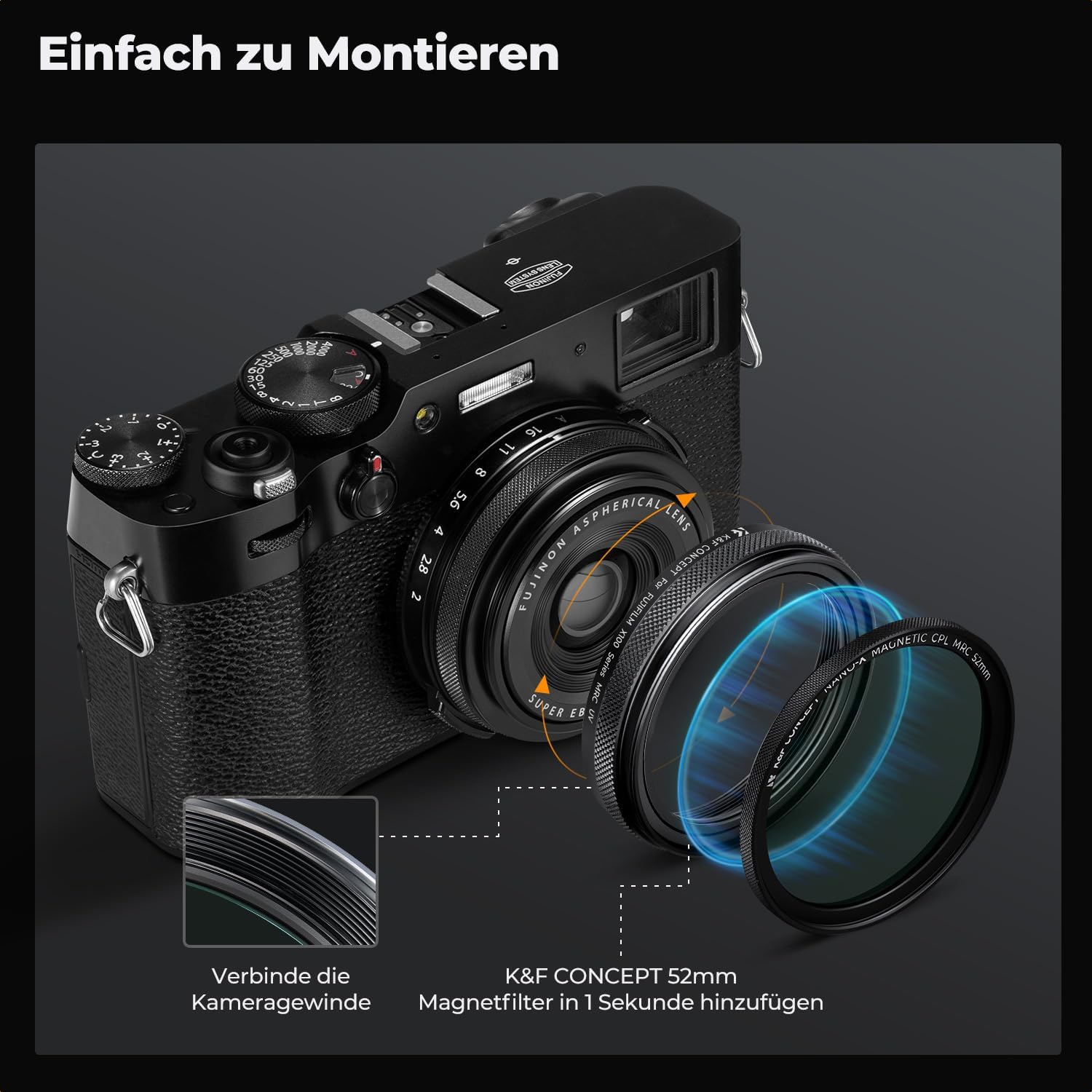 Detalle 1 de K&F CONCEPT UV-Filter X100 Serie