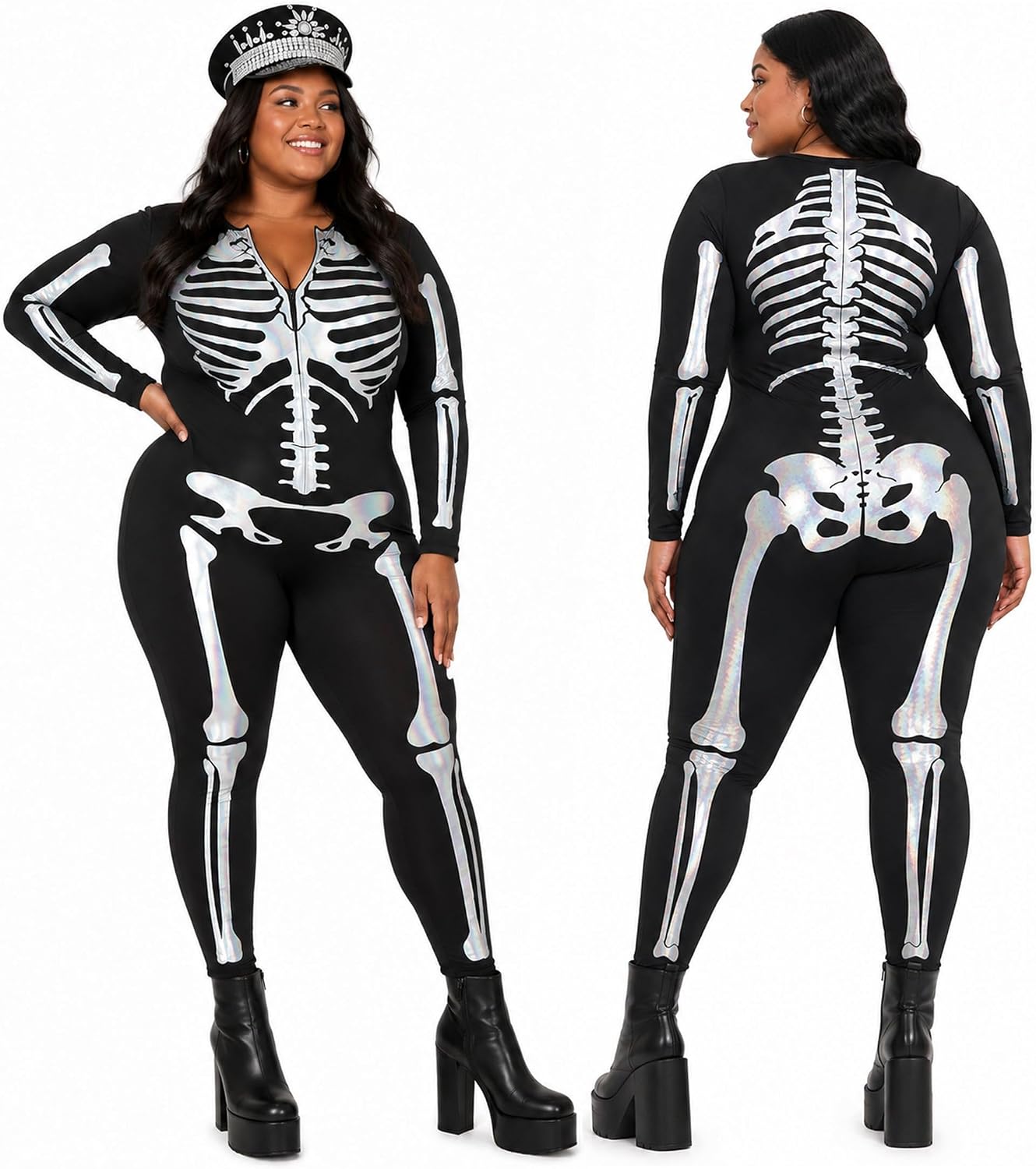 Detalle 2 de Tipsy Elves Skeleton Bodysuit, Polyester-Spandex