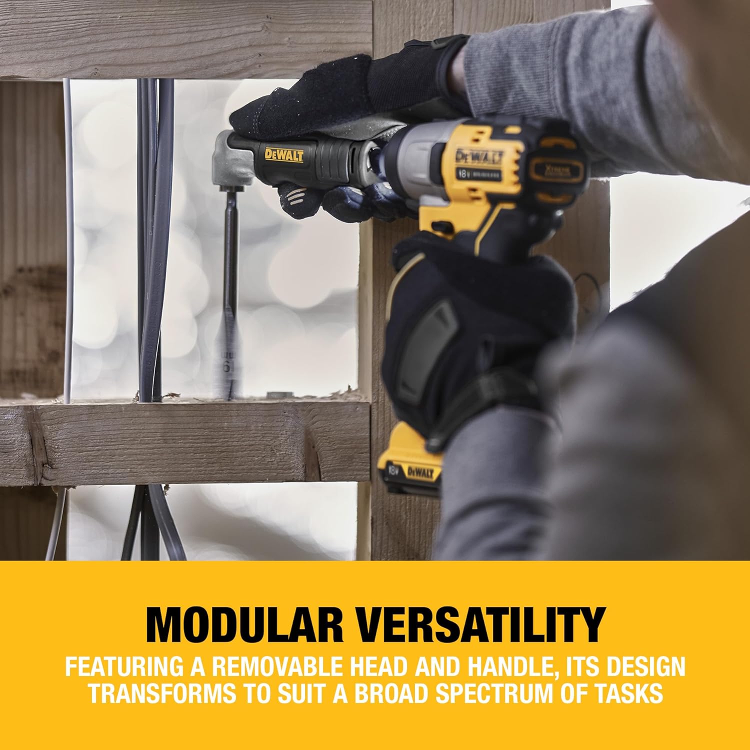 Detalle 2 de Dewalt DT20500 Winkelvorsatz für Schlagschrauber – 1/4" Sechskant, bis 43 Nm