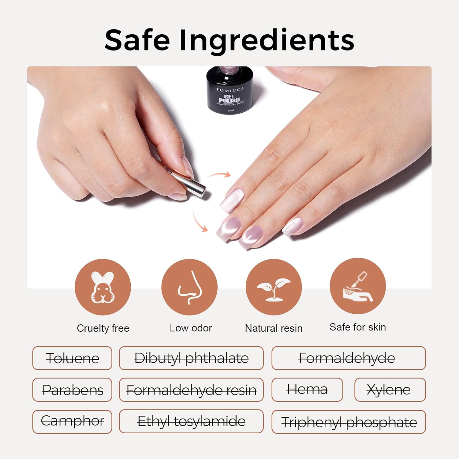 Thumbnail 3 de TOMICCA Cat-Eyes-Gel UV-Nagellack mit Magneten, 6 Farben Glitzer-Set (8 ml) – für DIY & Anfänger