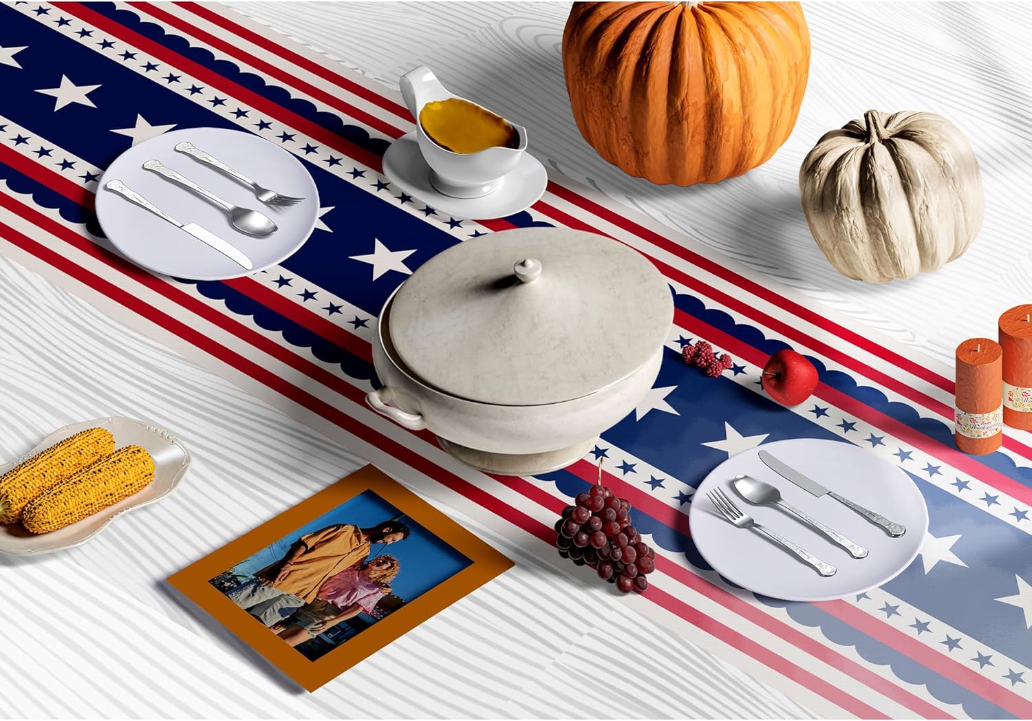 Detalle 1 de OHOME Patriotic Table Runner, Polyester
