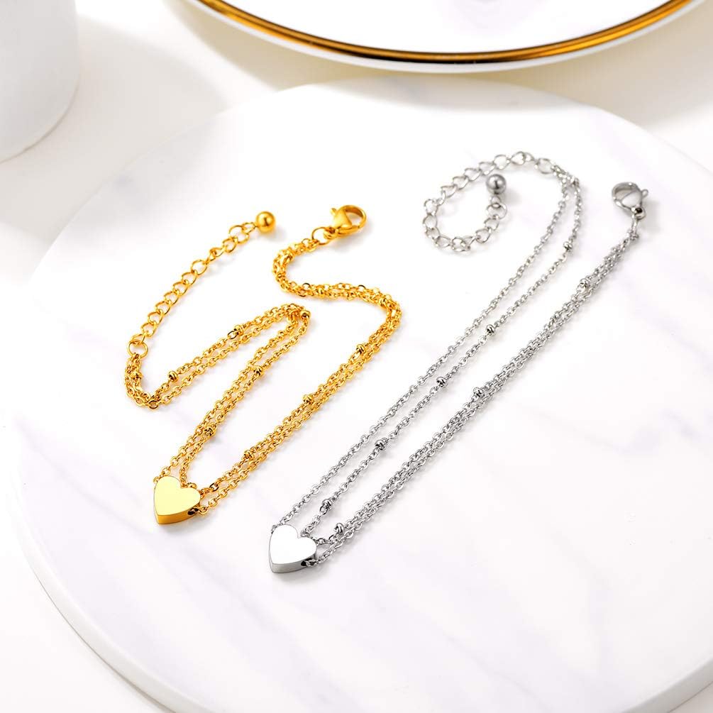 Thumbnail 5 de PROSTEEL bracelet de cheville femme en acier inoxydable 316L avec charm cœur personnalisable