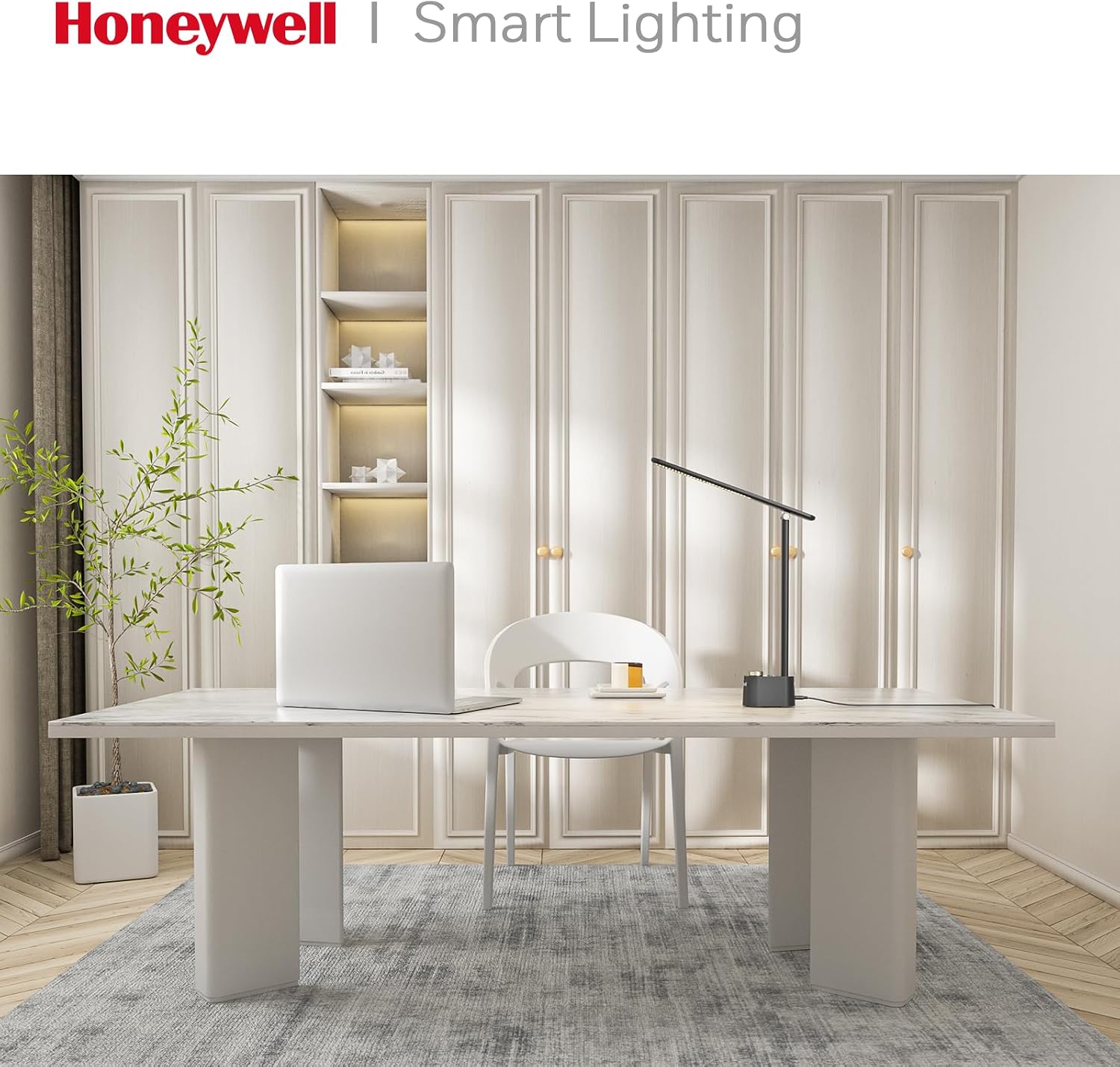 Thumbnail 6 de Honeywell HWT-H01 LED Desk Lamp, Foldable, Dimmable, Black with USB Ports