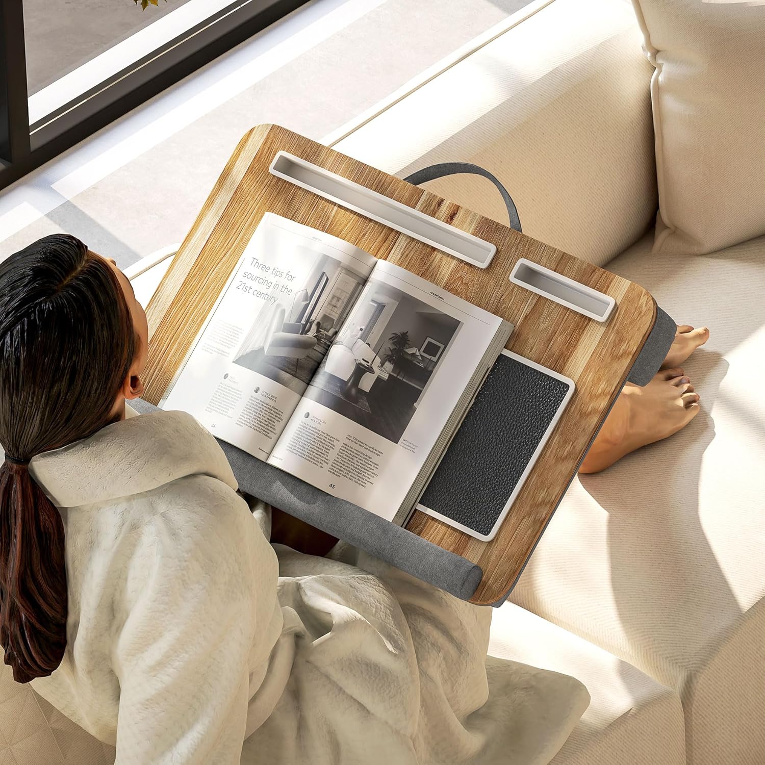 Thumbnail 5 de HOMCOM Support ordinateur lit 55,5 x 37 cm