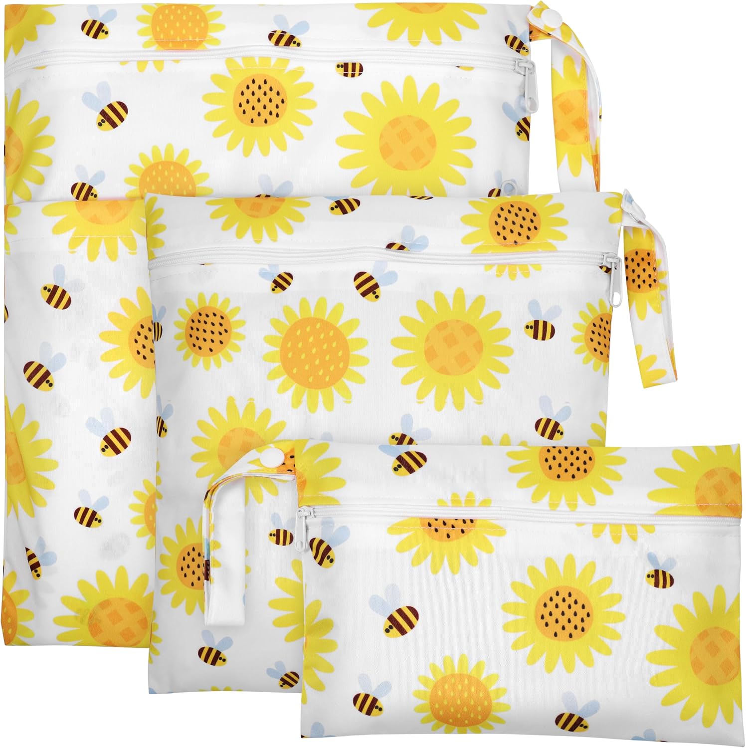 Zocipro 3-Stück Wetbag Set: Wiederverwendbare Stoffwindeltaschen für unterwegs