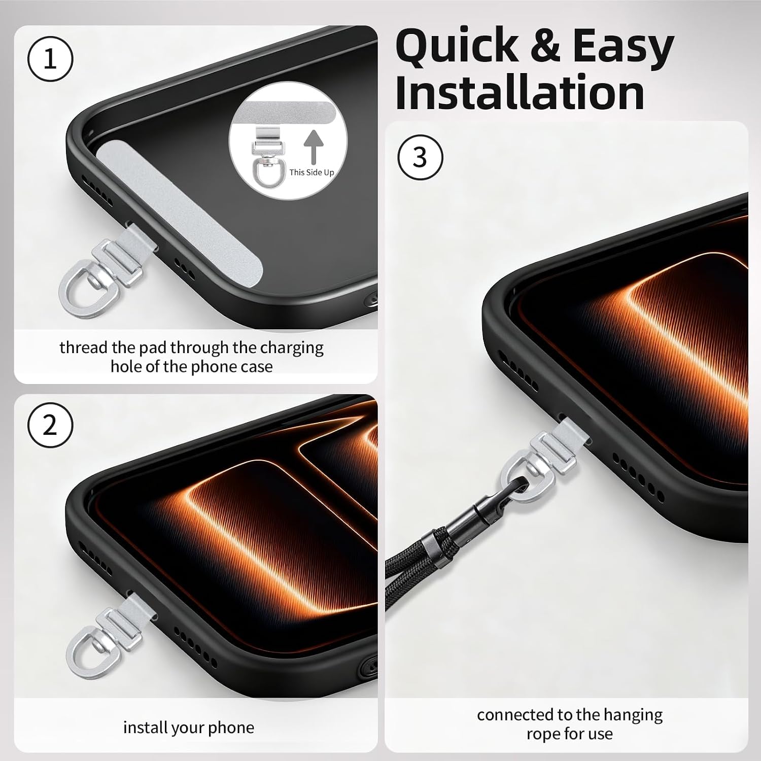Thumbnail 5 de Yojaro 360° Rotating Stainless Steel Phone Tether Tab (3-Pack) — Universal