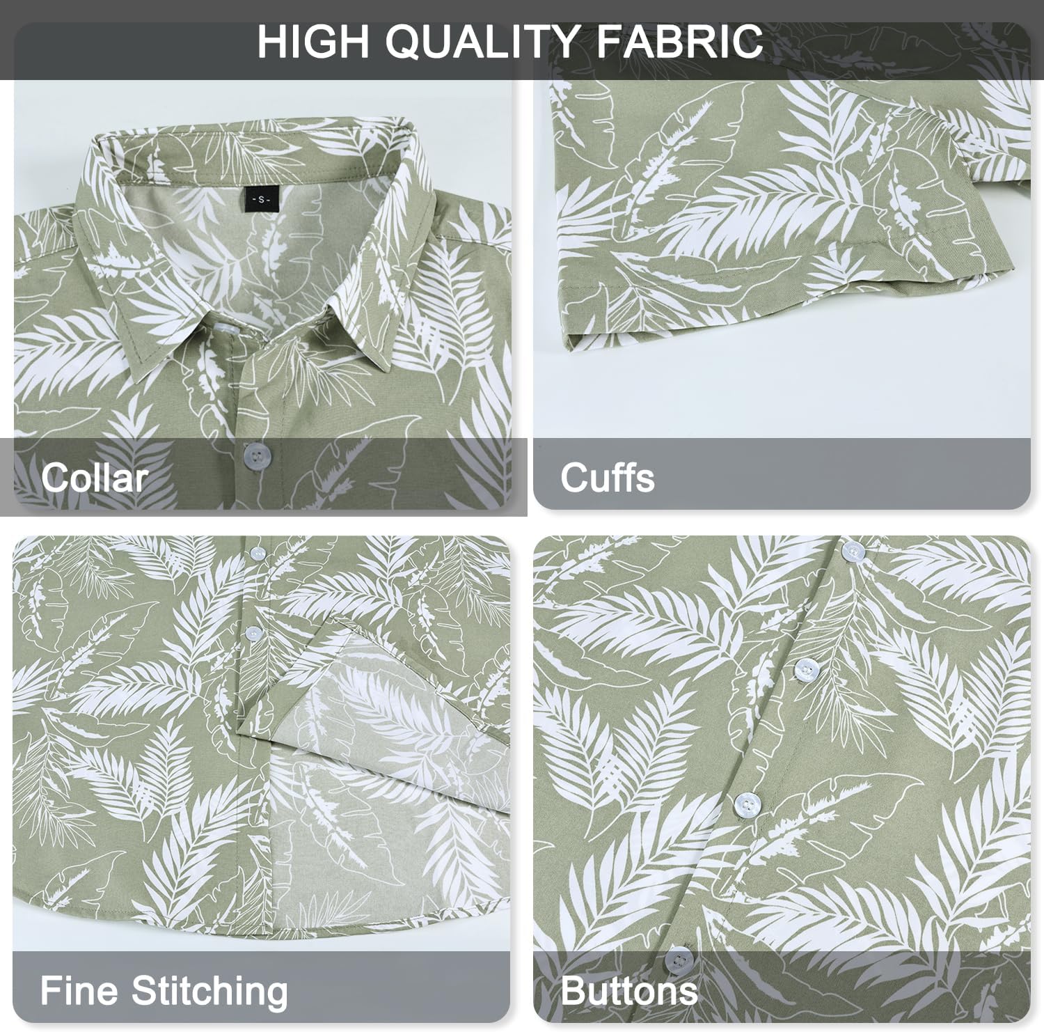 Detalle 1 de Chemise hawaïenne homme Gavliuu à manches courtes imprimé tropical