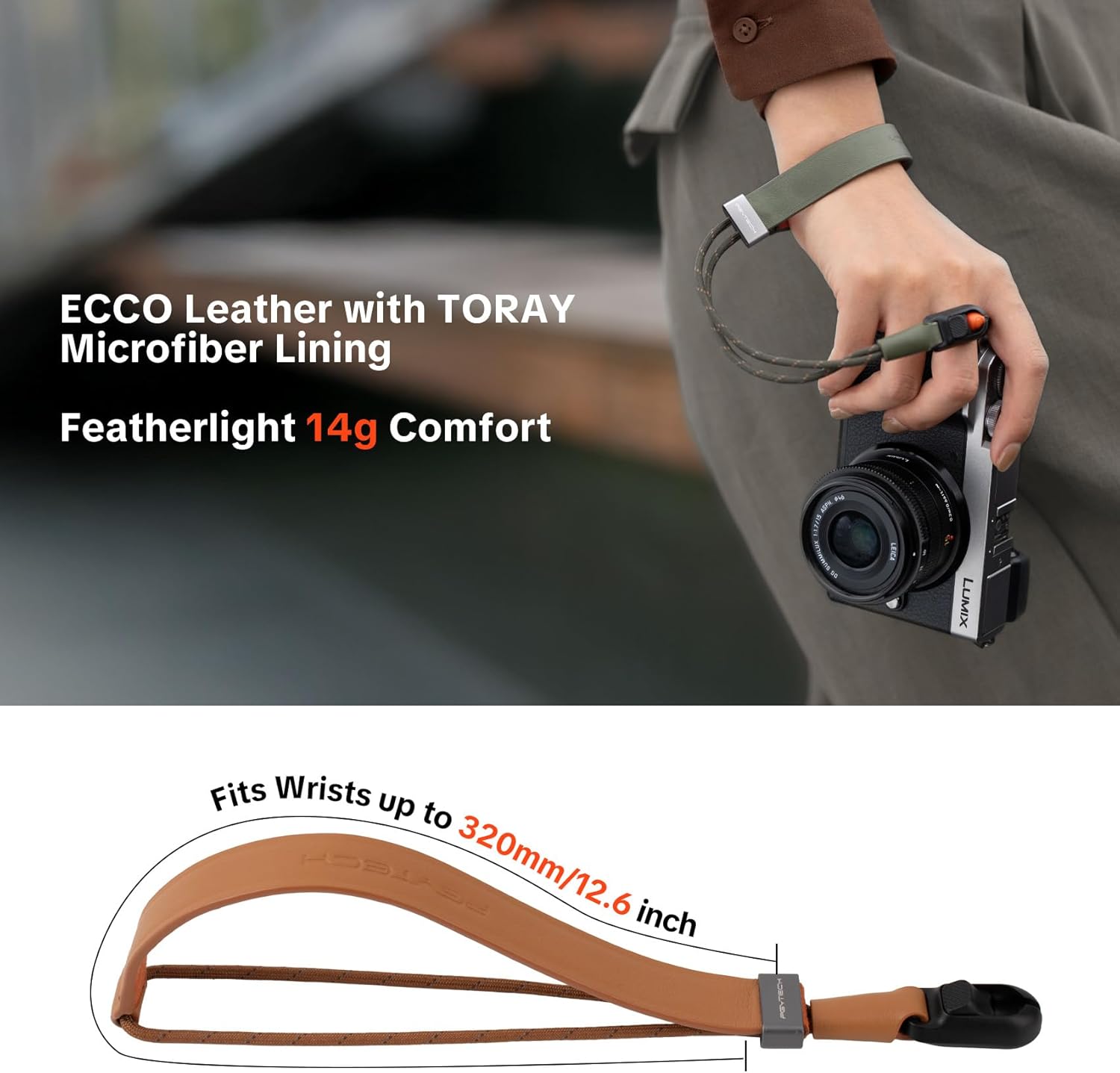 Thumbnail 2 de PGYTECH Cinturino per fotocamera Slim Vintage in pelle ECCO, con sgancio rapido e regolazione a una mano