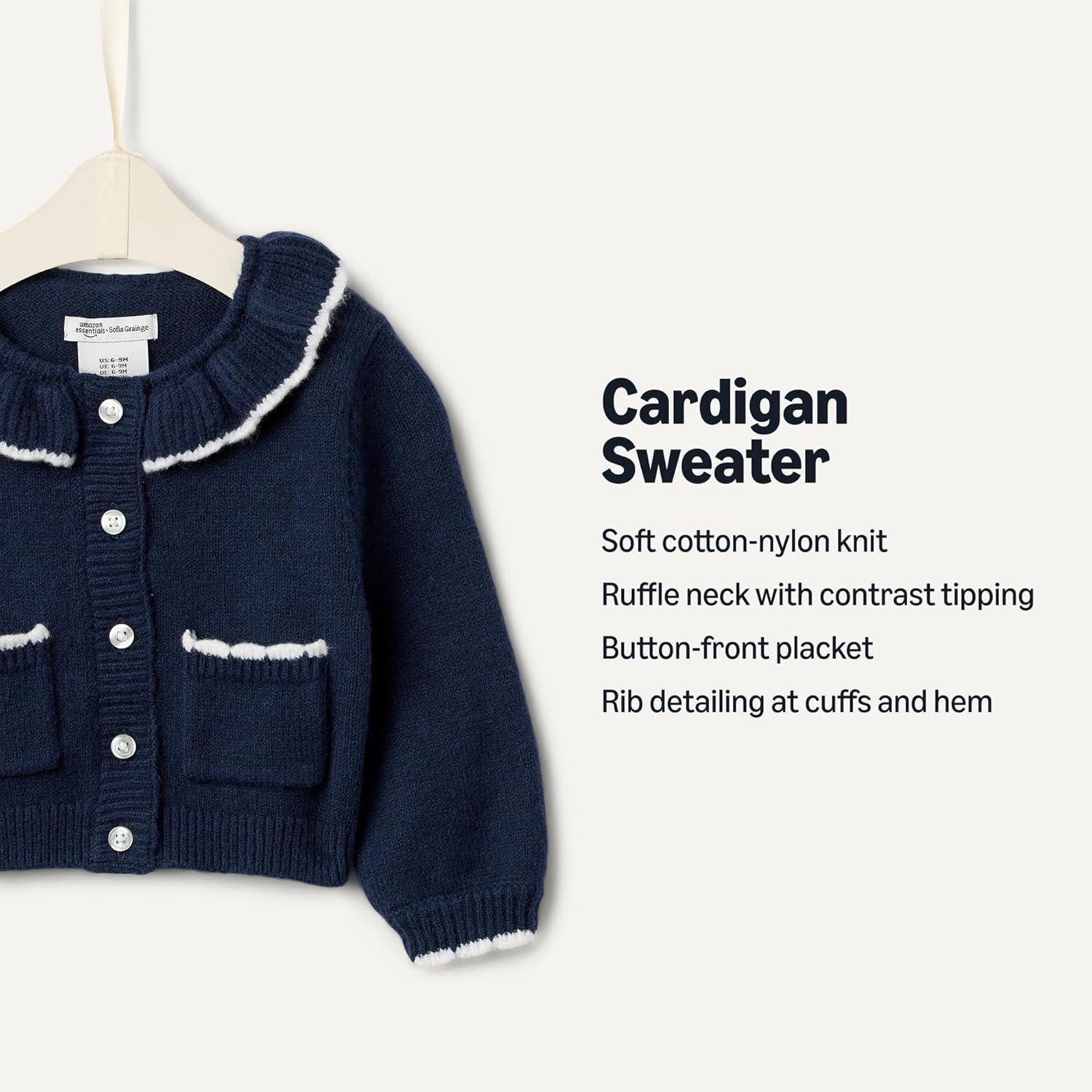 Detalle de Amazon Essentials x Sofia Grainge Babies, Toddlers and Girls' Cardigan Sweater