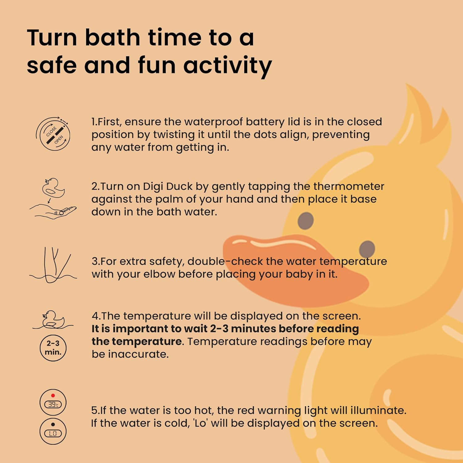 Thumbnail 4 de TensCare Digi Duckling digitales Wasserthermometer & Badespielzeug