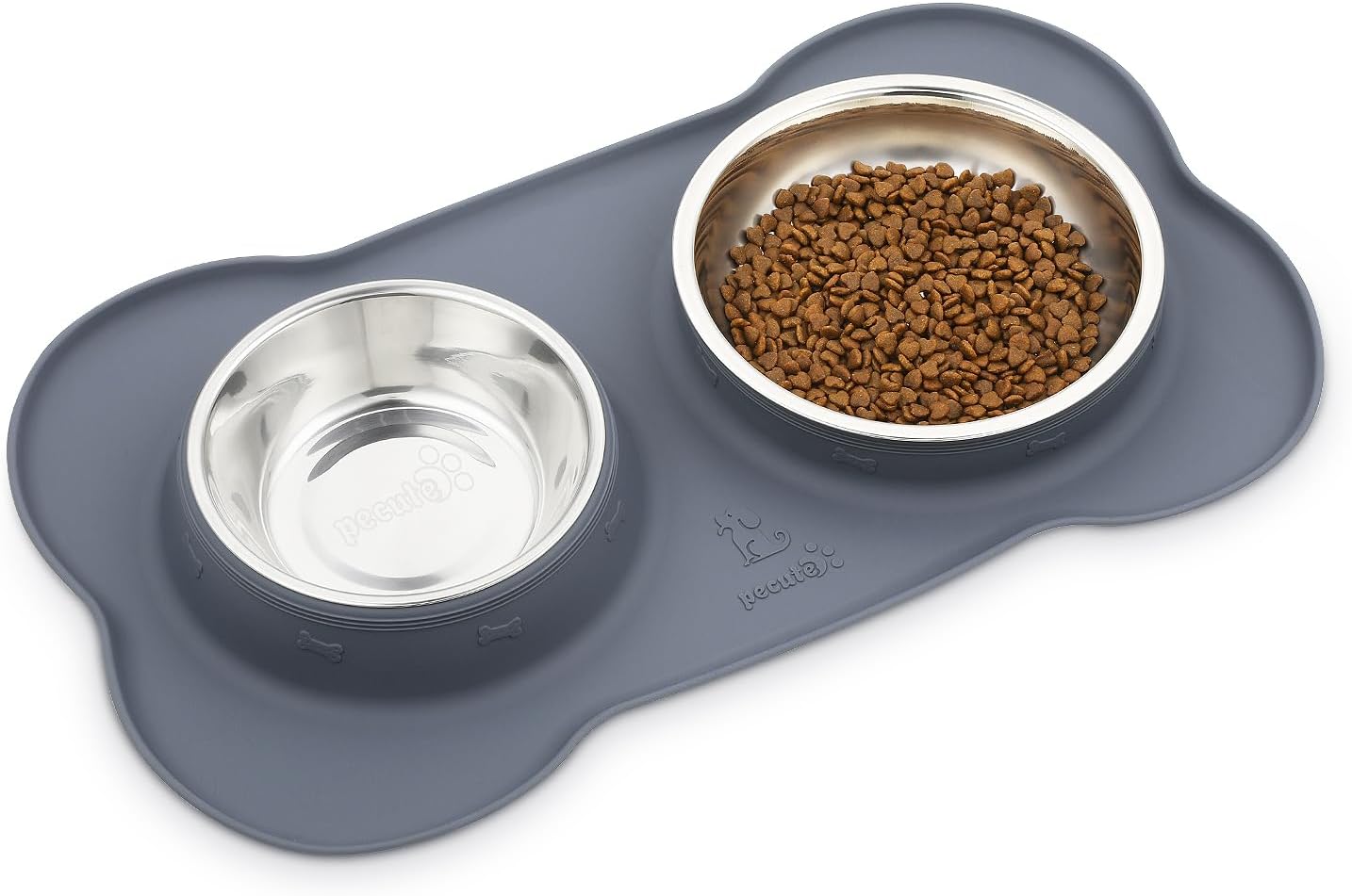 Detalle de Pecute Double Stainless Steel Dog Bowls 14oz