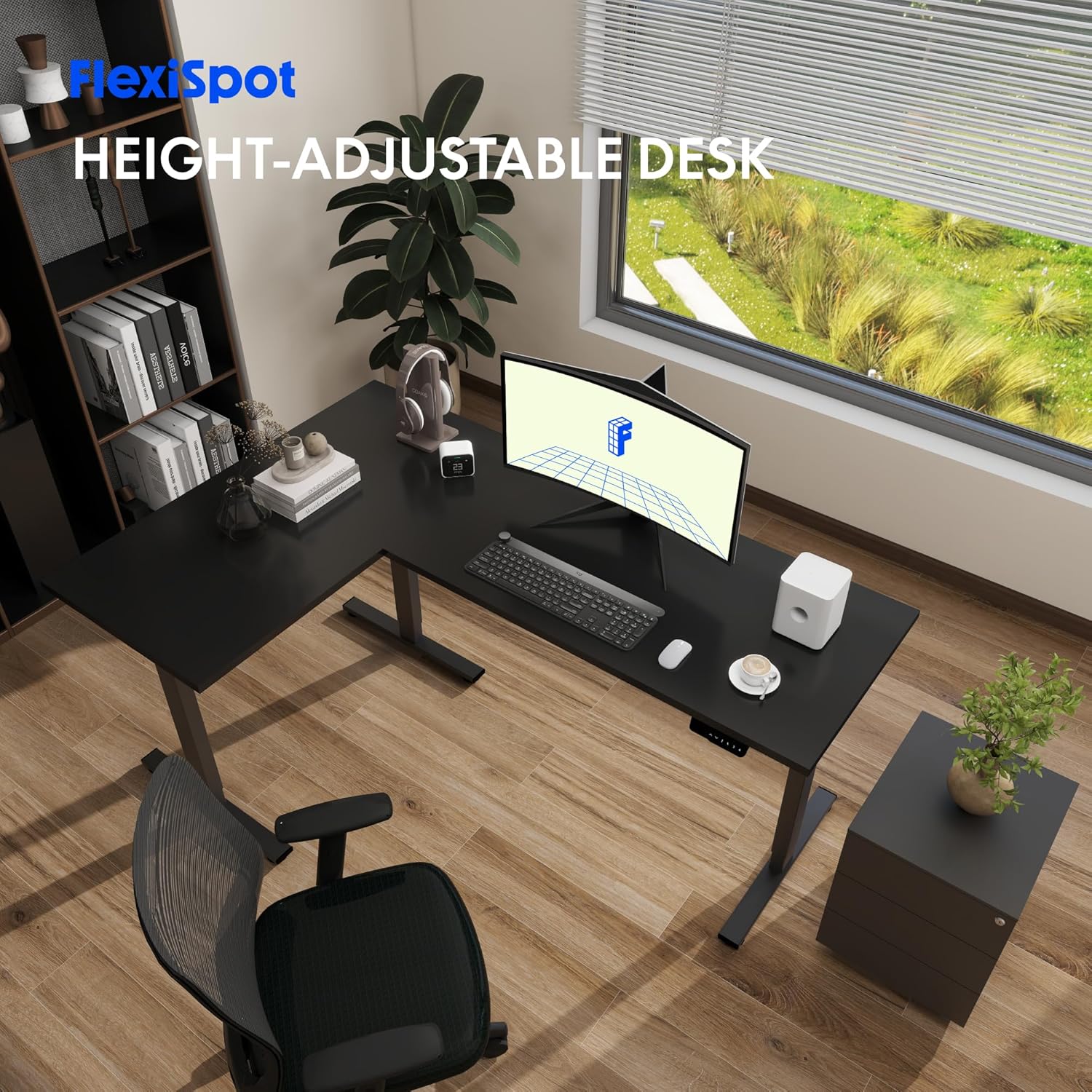 Detalle de FLEXISPOT Escritorio Elevable en Forma de L 🖥️ 180x120cm