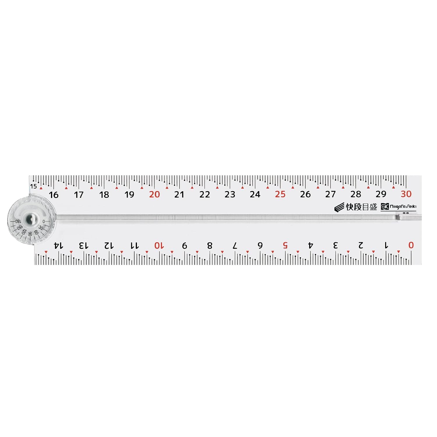 Detalle de 新潟精機 SK OTJ-30KD 折りたたみ定規 30cm・快段目盛・クリア