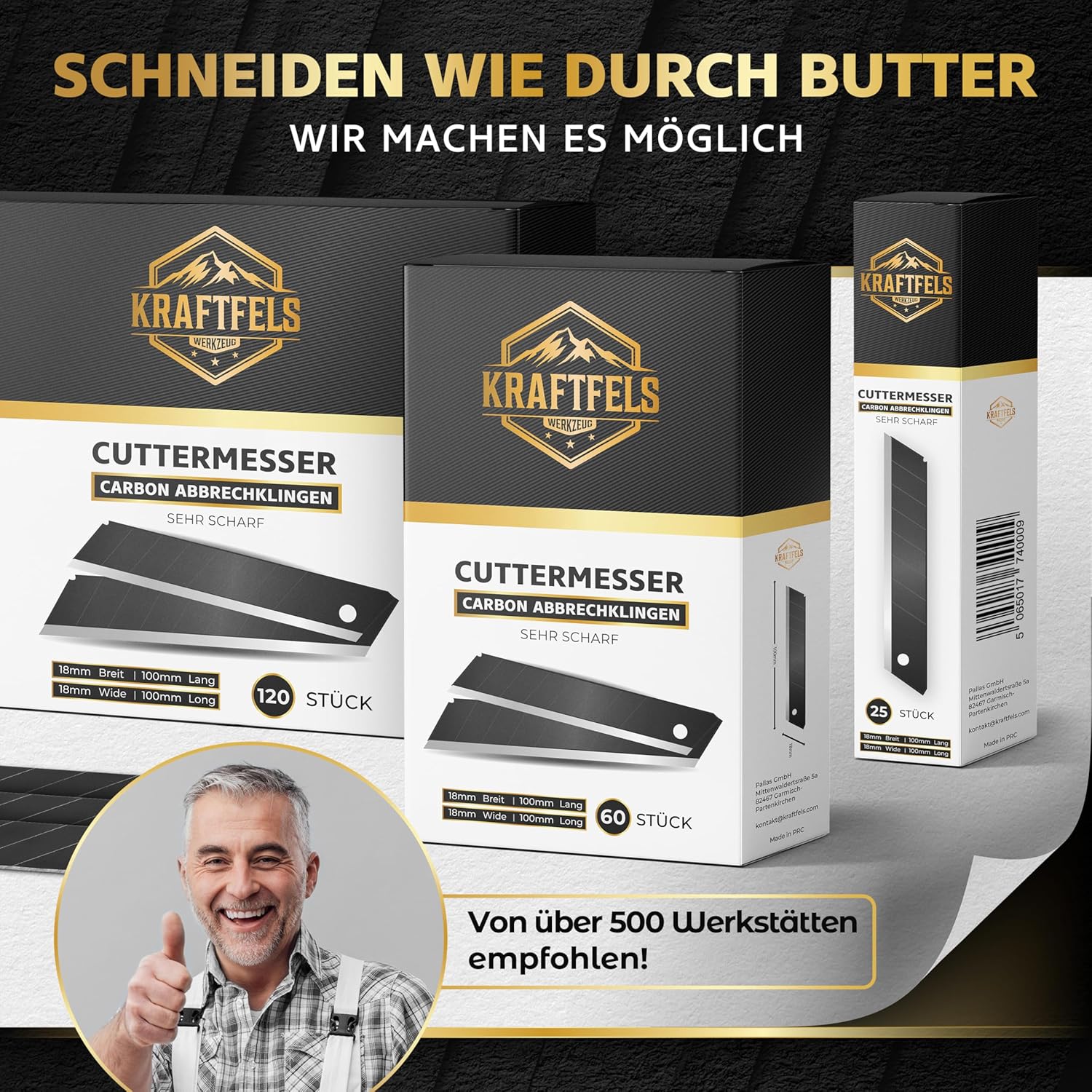 Thumbnail 6 de KRAFTFELS 60x Cuttermesser Klingen 18mm