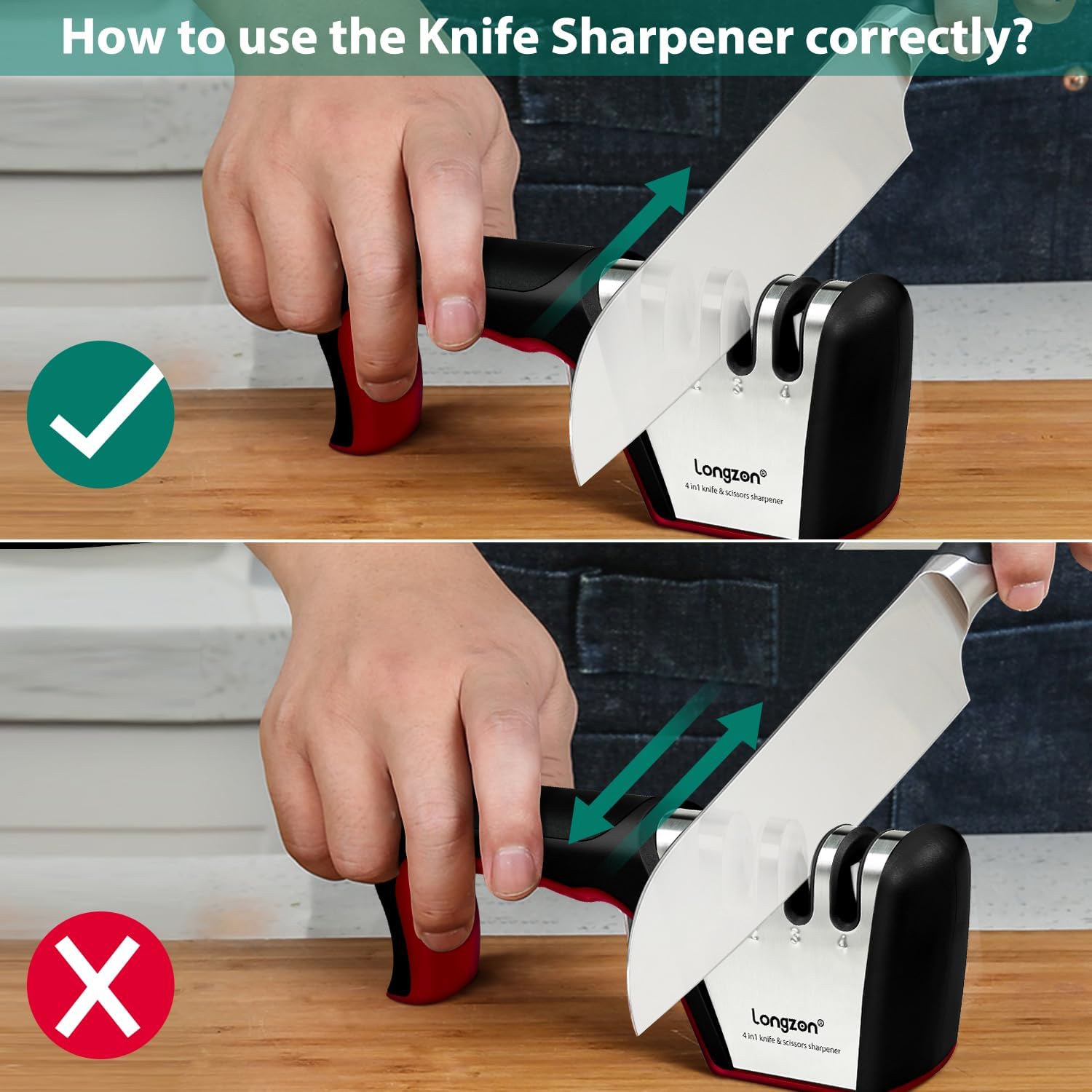 Thumbnail 4 de Longzon 4-in-1 Knife Sharpener 4-Stage