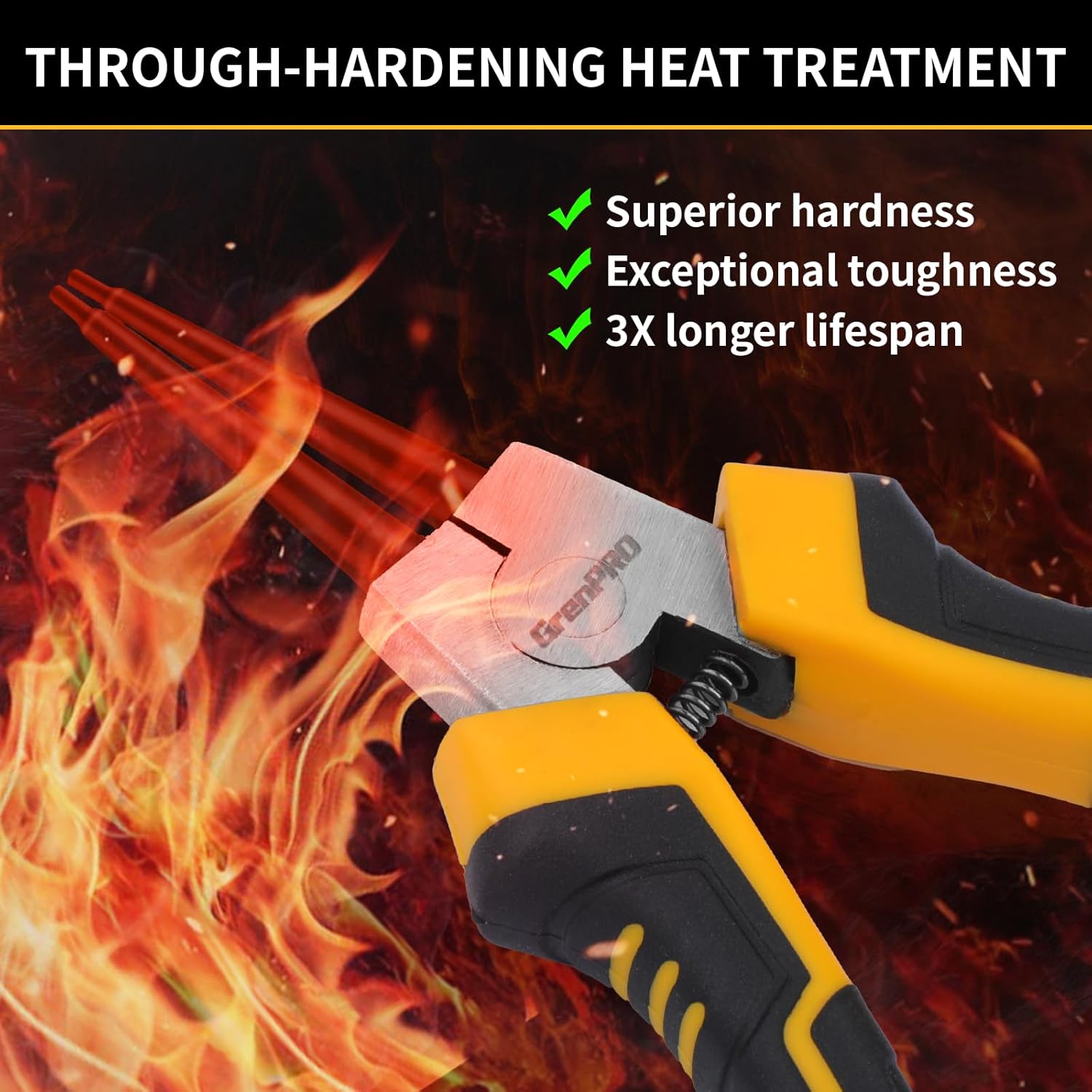 Thumbnail 6 de GRENPRO 4-Piece Snap Ring Pliers Set — 7-Inch Internal/External Circlip Pliers Kit