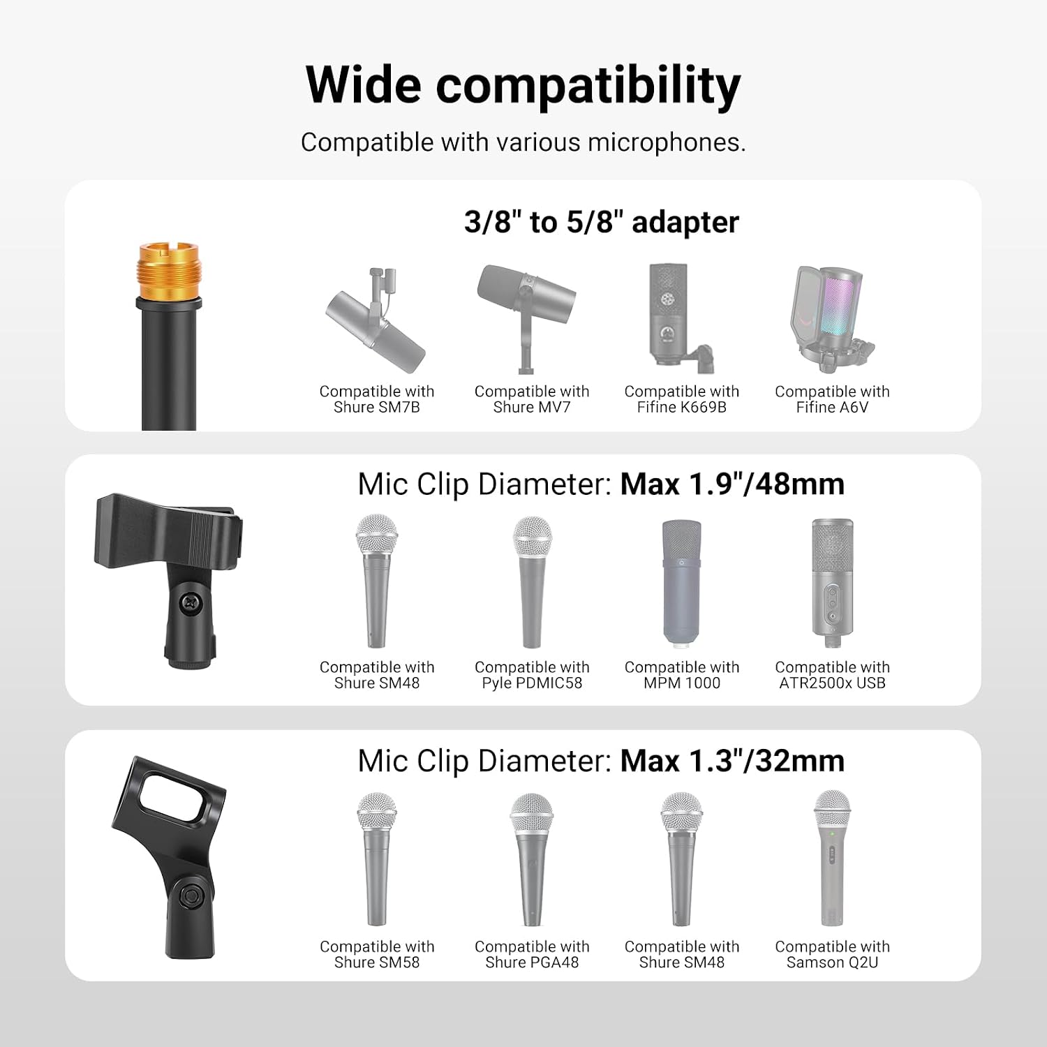 Detalle 2 de NEEWER MS046 Floor Microphone Stand with Adjustable Boom Arm and Tripod Base