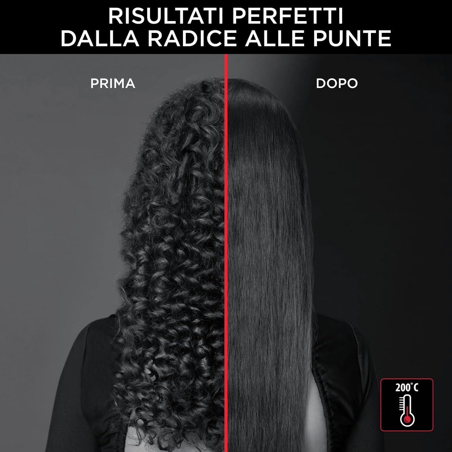 Detalle de Rowenta x Karl Lagerfeld CF582L Powerstraight spazzola riscaldante lisciante in ceramica, per tutti i tipi di capelli