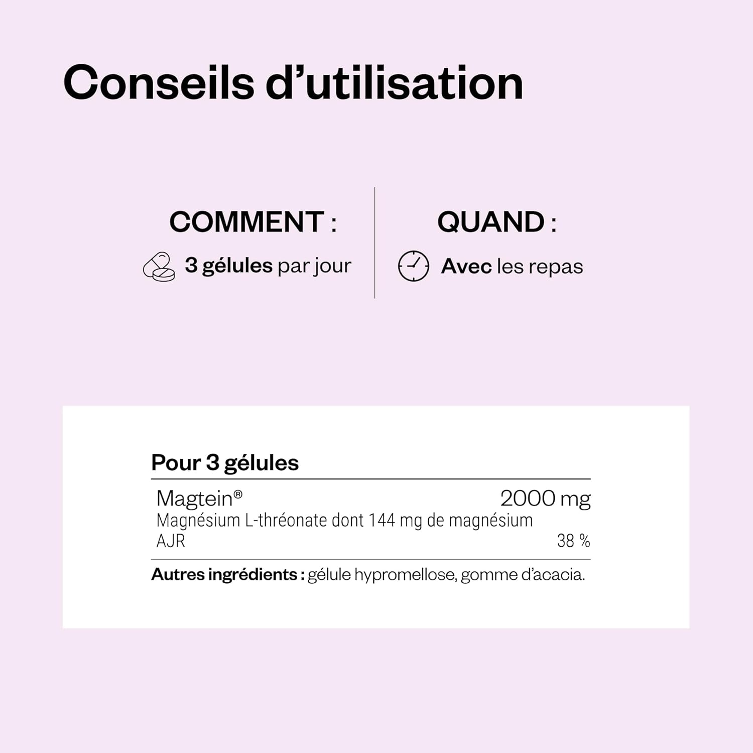 Thumbnail 5 de Magnesium L-Threonate (Magtein) 500 mg SUPERSMART : fatigue, concentration et soutien musculaire