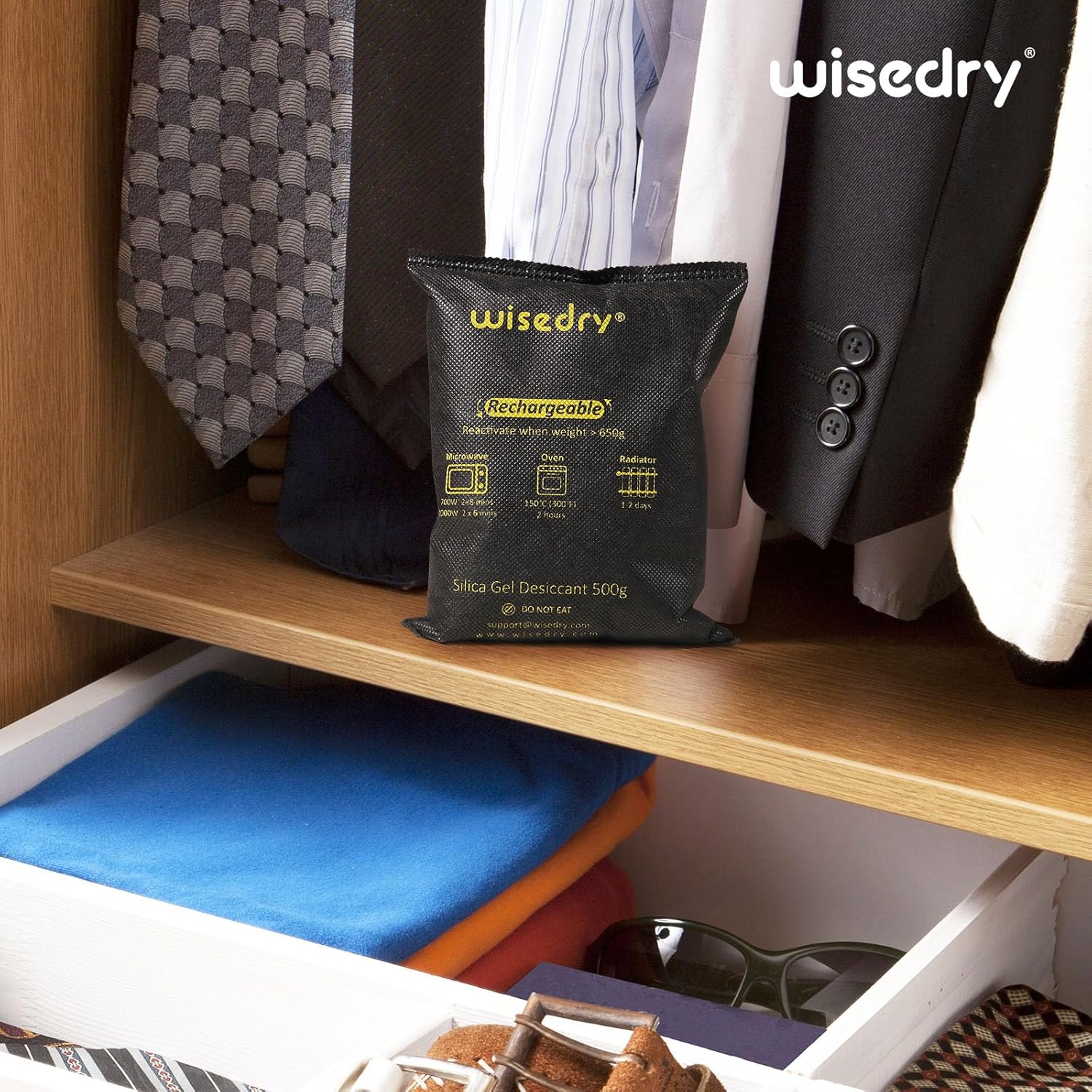 Detalle 2 de wisedry 1kg silica gel car dehumidifier