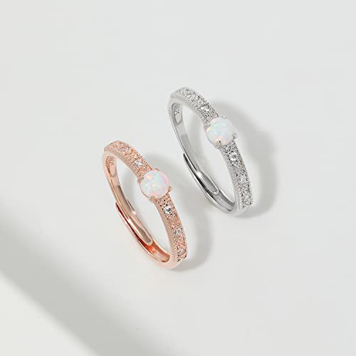 Thumbnail 7 de Meissa bague empilable en argent 925, opale et zircone cubique, réglable