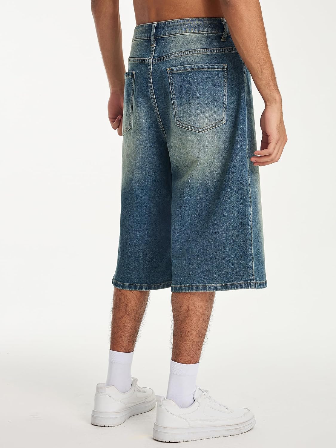 Detalle de JMIERR Jeans Shorts Herren Baggy 3/4 – Sommerlicher Y2K-Style aus Denim, Loose Fit