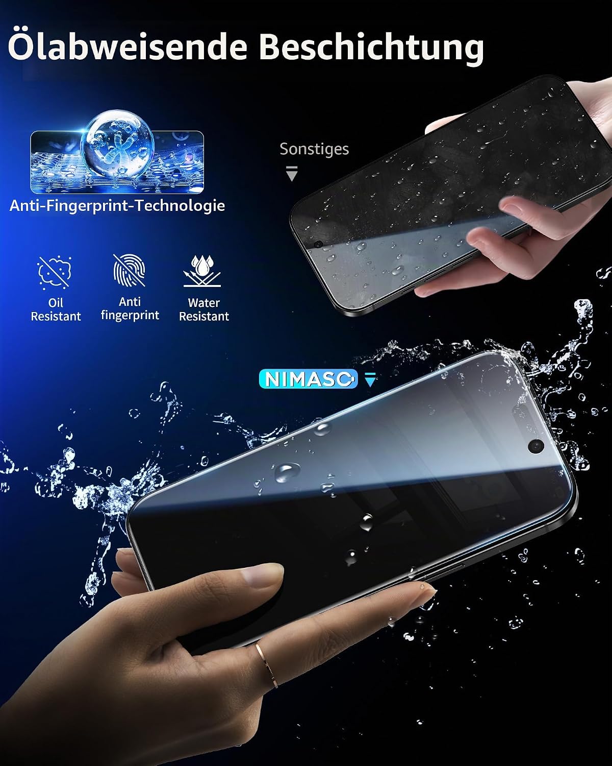 Thumbnail 6 de NIMASO Privacy Displayschutzglas für iPhone 17 Pro Max (6,9 Zoll) – 2er Pack