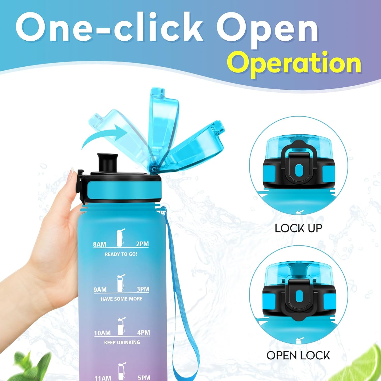 Detalle 1 de Borraccia 500ml Bottiglia Acqua Riutilizzabile