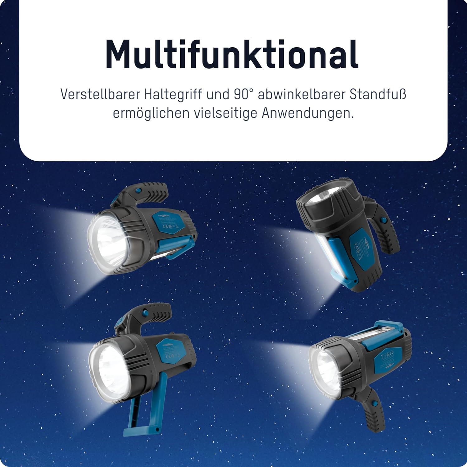 Thumbnail 4 de ANSMANN LED-Handscheinwerfer mit 200 m Leuchtweite – Handscheinwerfer mit Standfuß und Pistolengriff