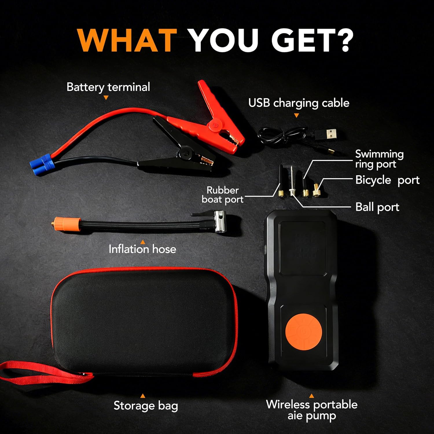 Thumbnail 6 de 9-in-1 Jump Starter Power Pack with Air Compressor and 4500A Peak Jump Starter