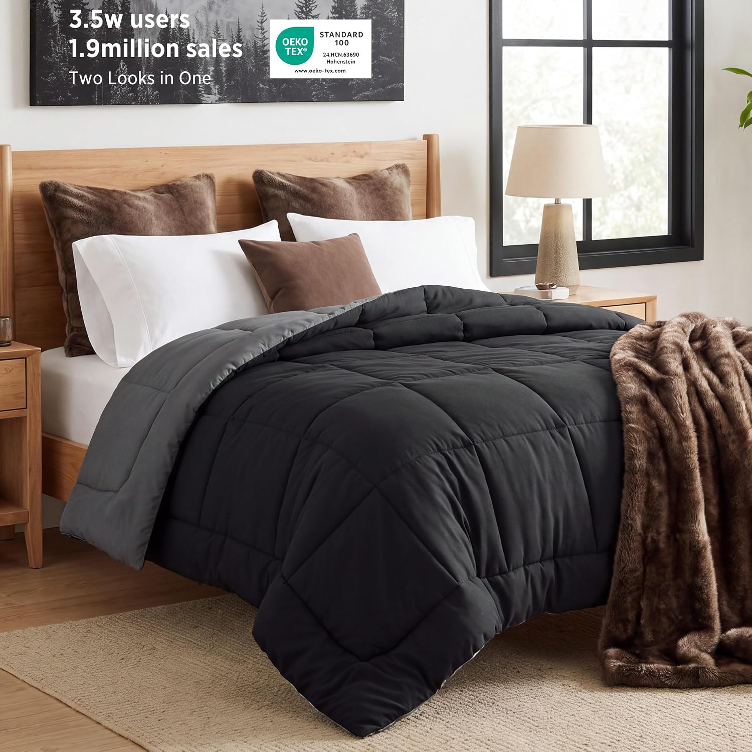 Detalle de Bedsure Queen Comforter 88 x 88 in