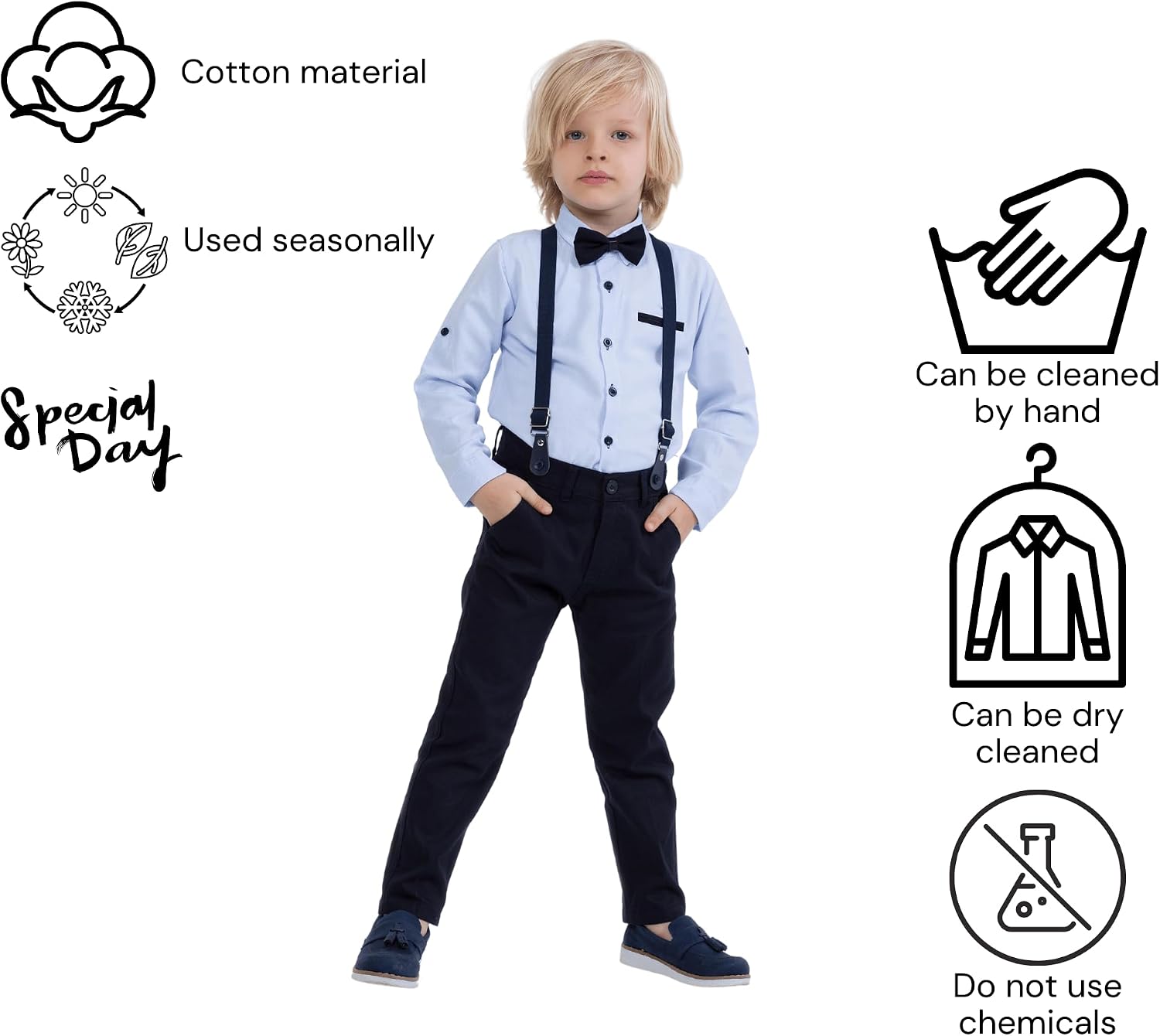 Thumbnail 3 de rise&Raba 4-Piece Shirt and Pants Set for Boys