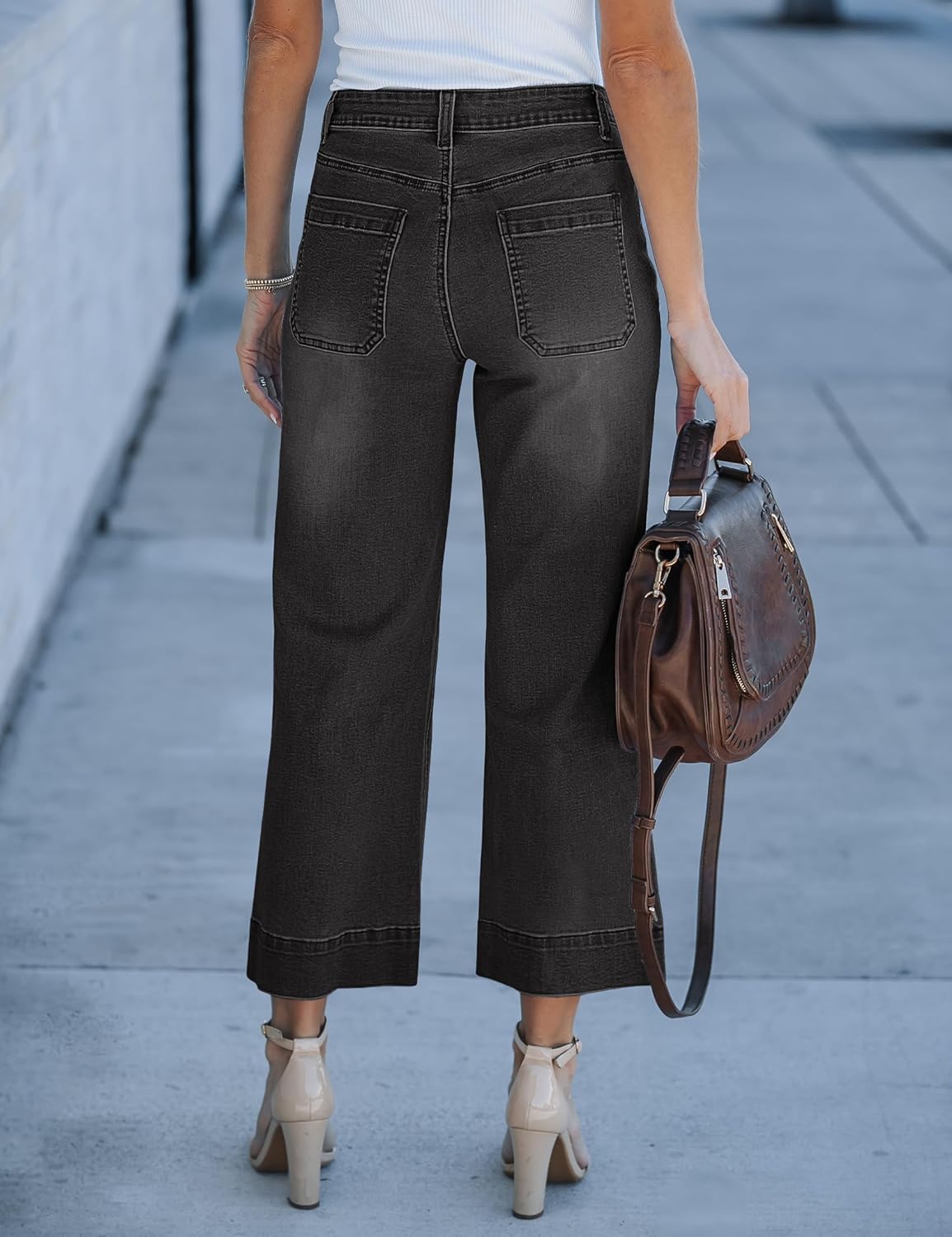Thumbnail 3 de luvamia High-Wwaist Wide-Leg Jeans for Women with Patch Pockets