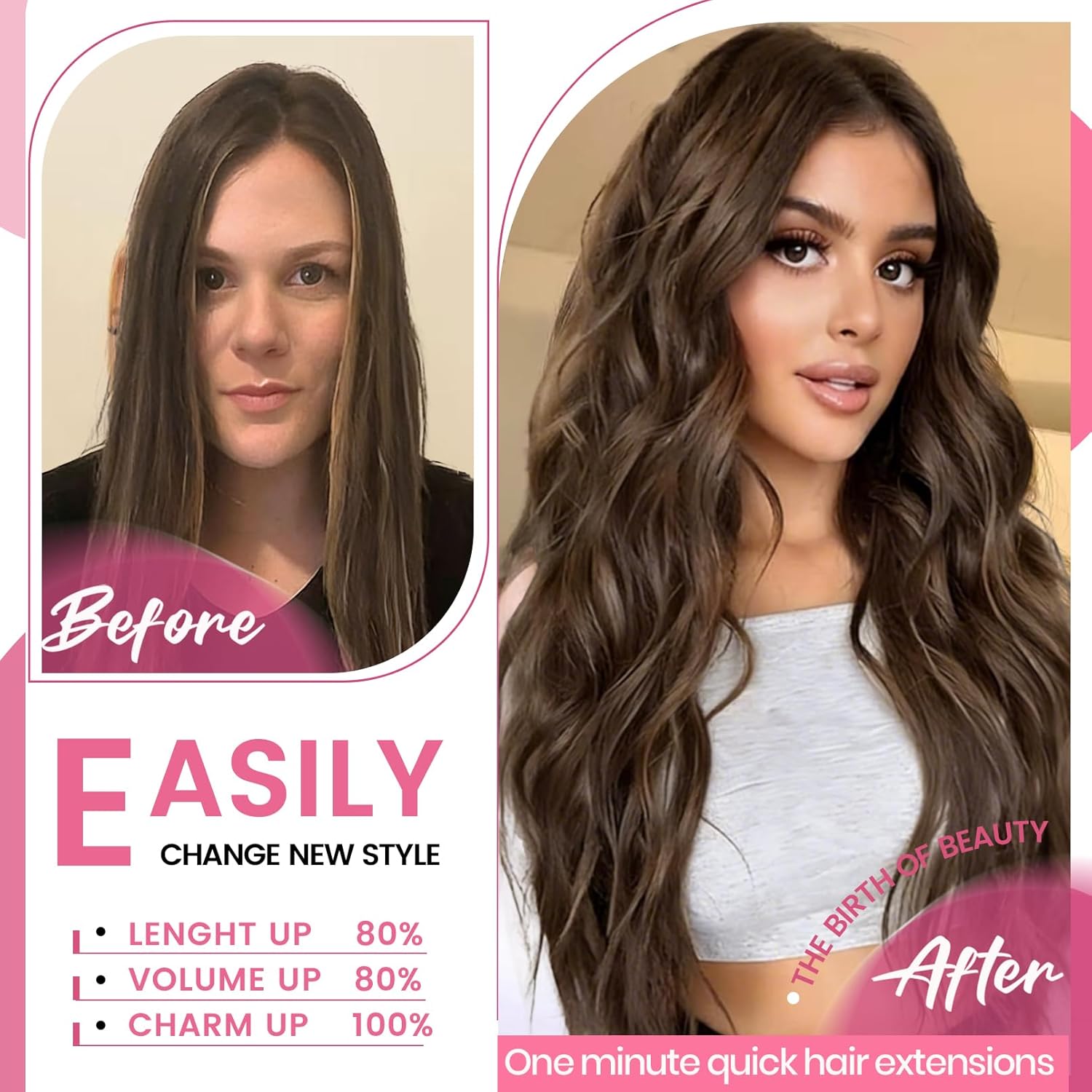 Thumbnail 6 de CWRDK 20-inch Remy Clip-In Hair Extensions 8pcs 💇♀
