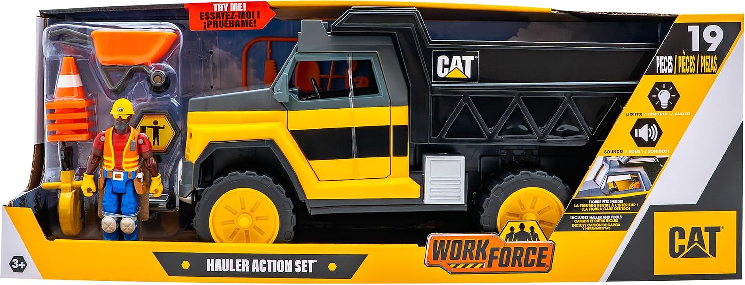Detalle de CAT Workforce Hauler Action Set Construction Truck with Lights and Sounds