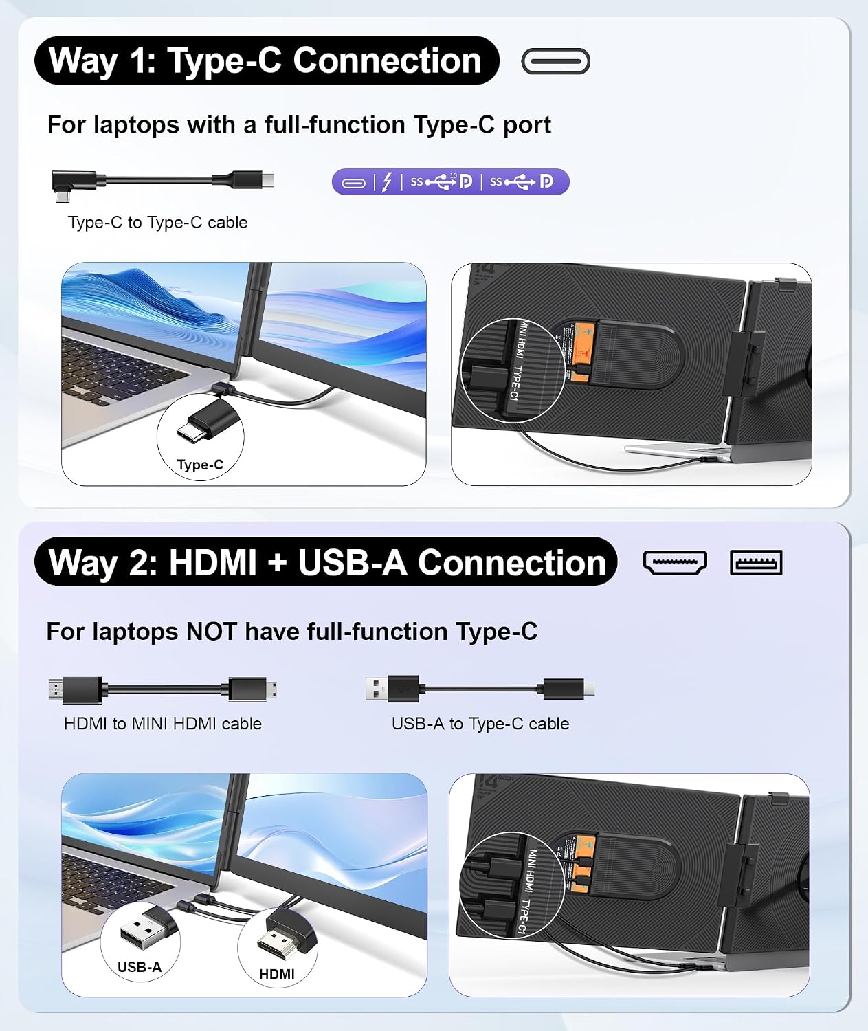 Thumbnail 6 de Orfibz A3 Laptop Screen Extender, 14.2-Inch FHD 1080p Portable Monitor