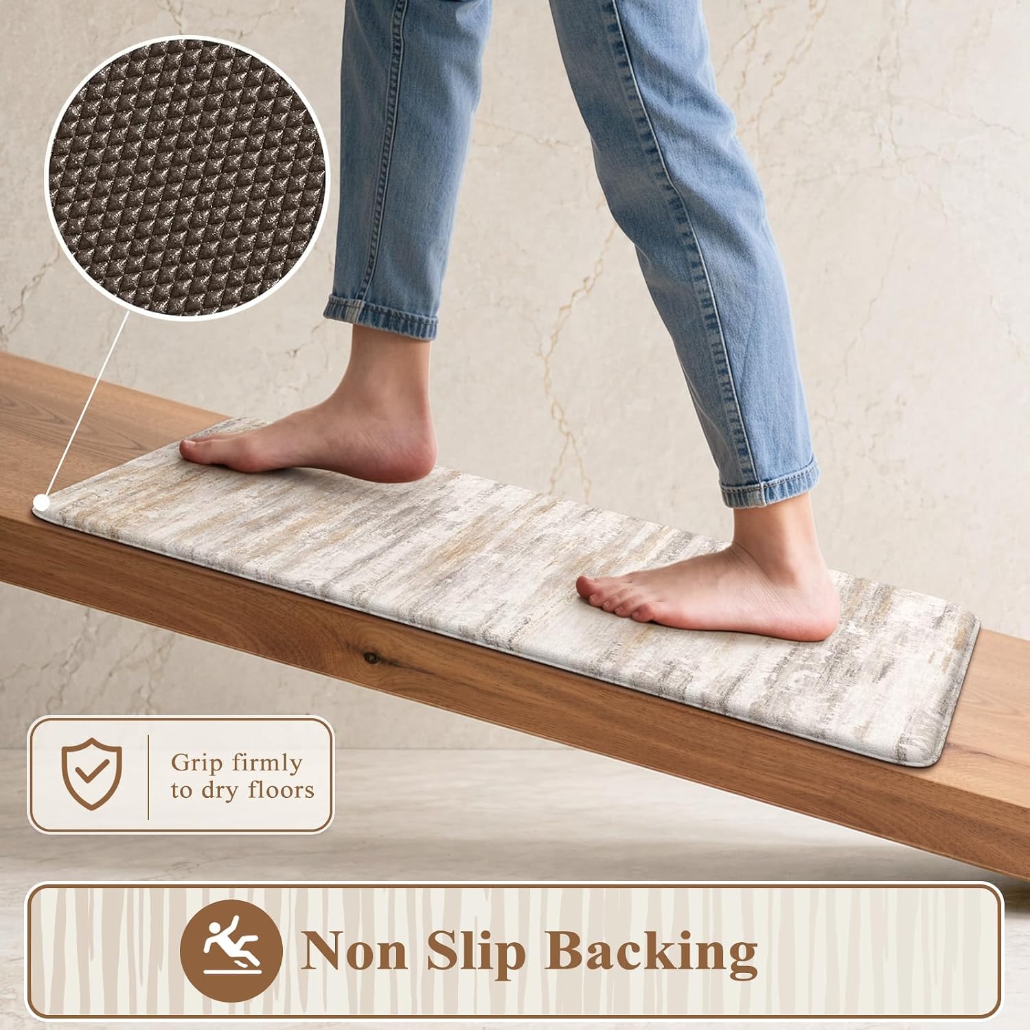 Detalle 2 de KIMODE Anti Fatigue Kitchen Mats 0.47in Thick